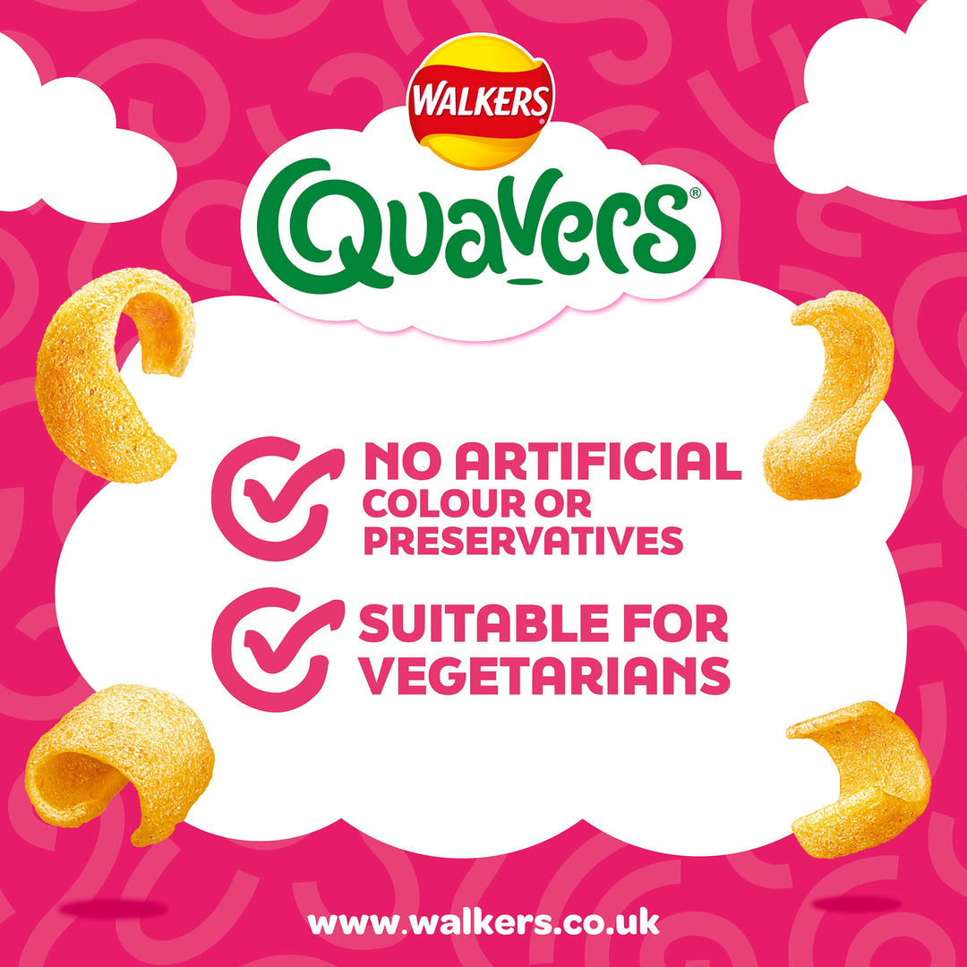 Walkers Quavers Prawn Cocktail Crisps, 116g Sharing Bag, Case of 12