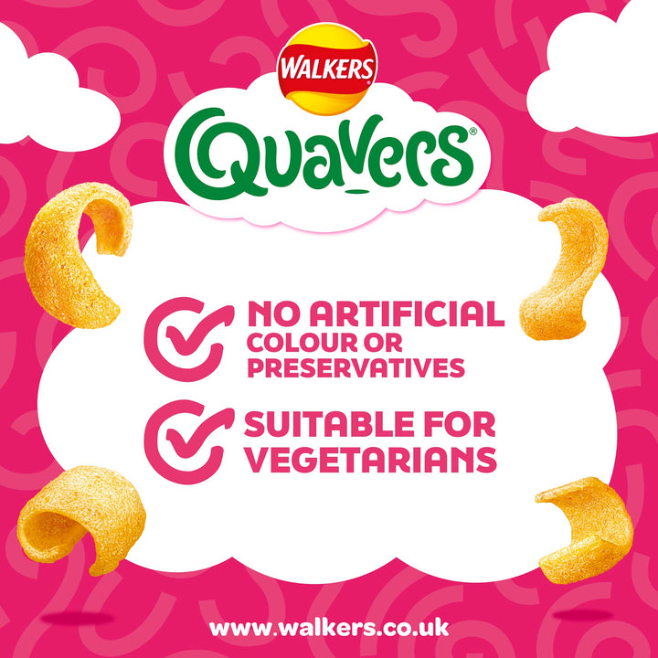 Walkers Quavers Prawn Cocktail Crisps, 116g Sharing Bag, Case of 12