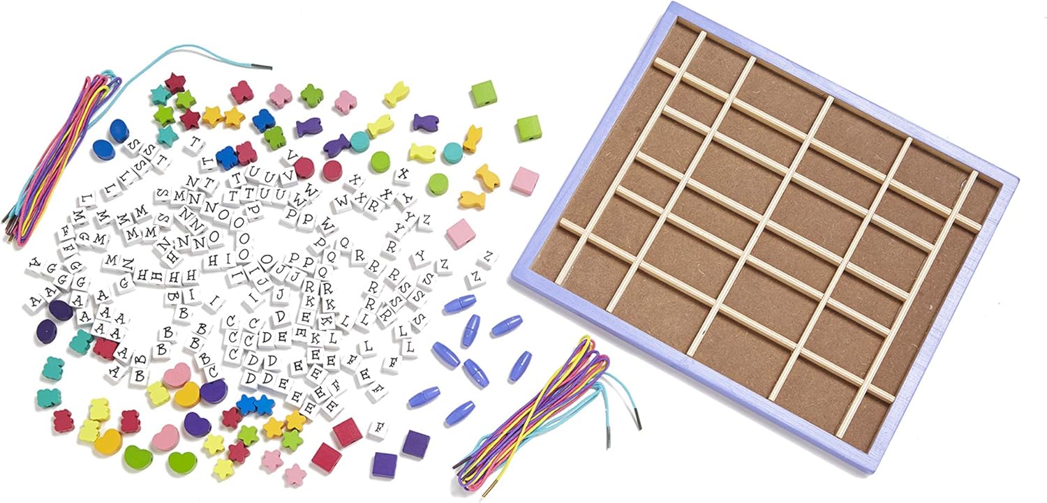 Melissa & Doug Wooden Stringing Beads - Arts & Crafts Kit for Kids 4+ 10