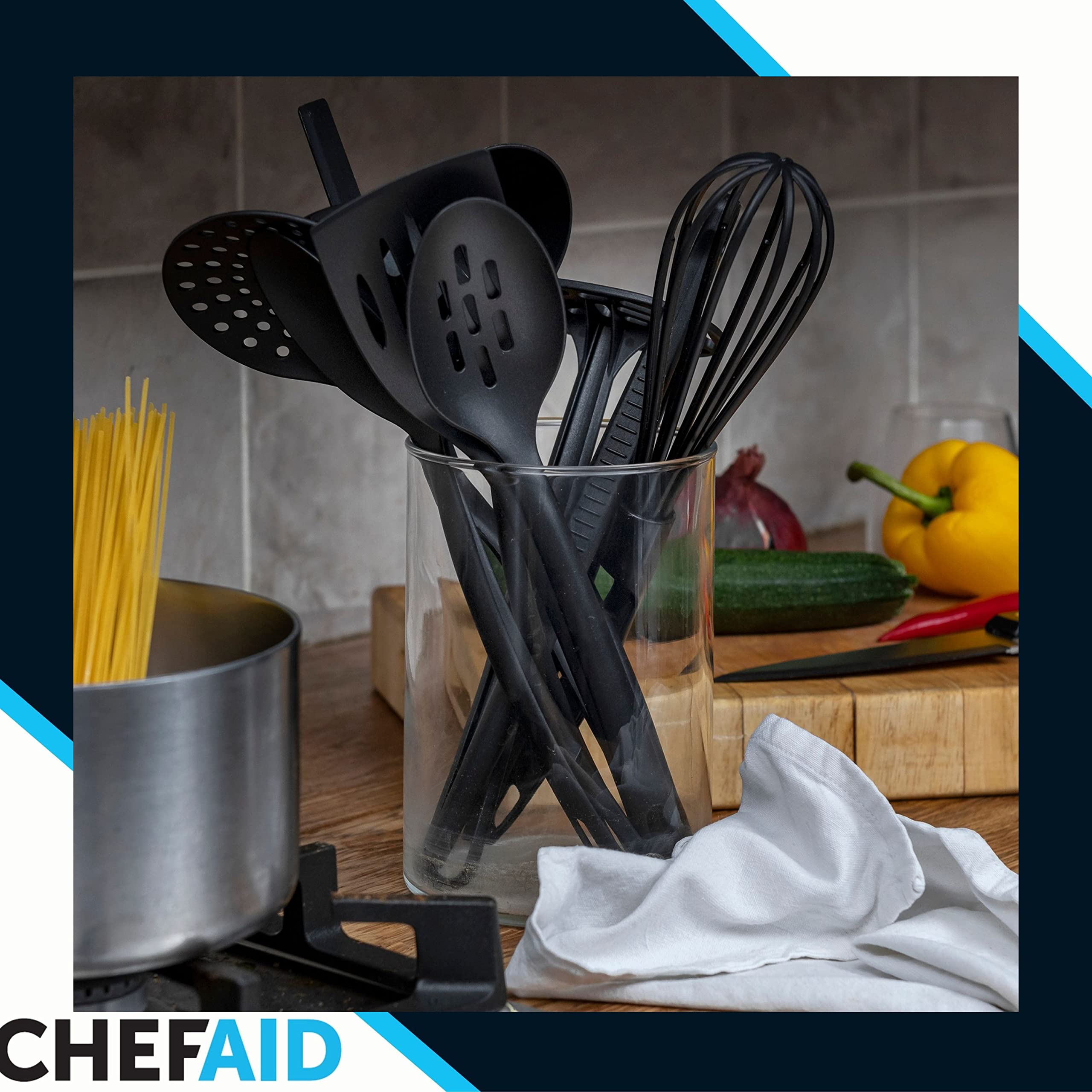 Chef Aid Vegetable Brush - Food Grade BPA Free Plastic Bristles | Comfortable Grip Handle | White, Size L 2