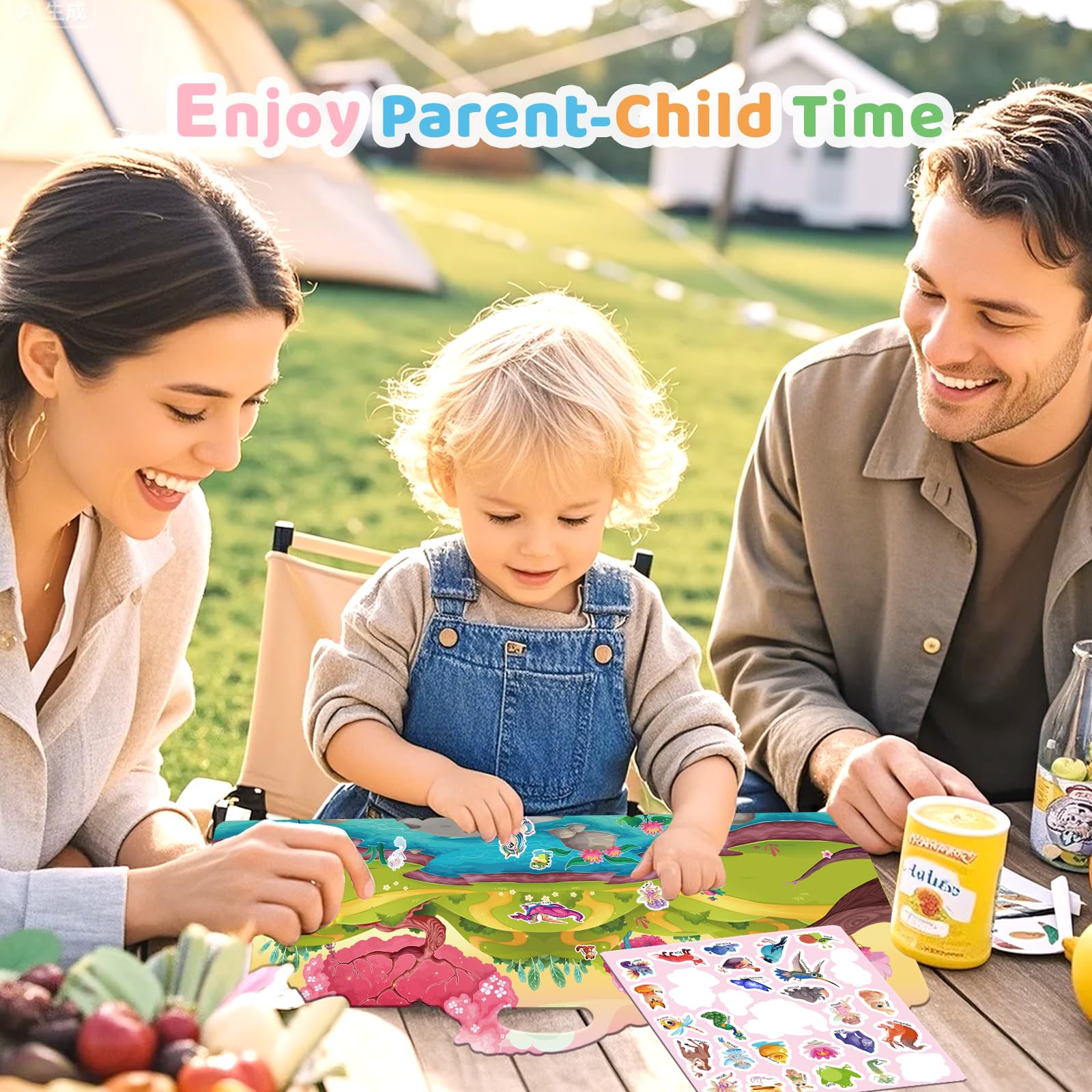 GUYUCOM Reusable Sticker Book Set - 4 Themes with 140+ Stickers for Kids 5