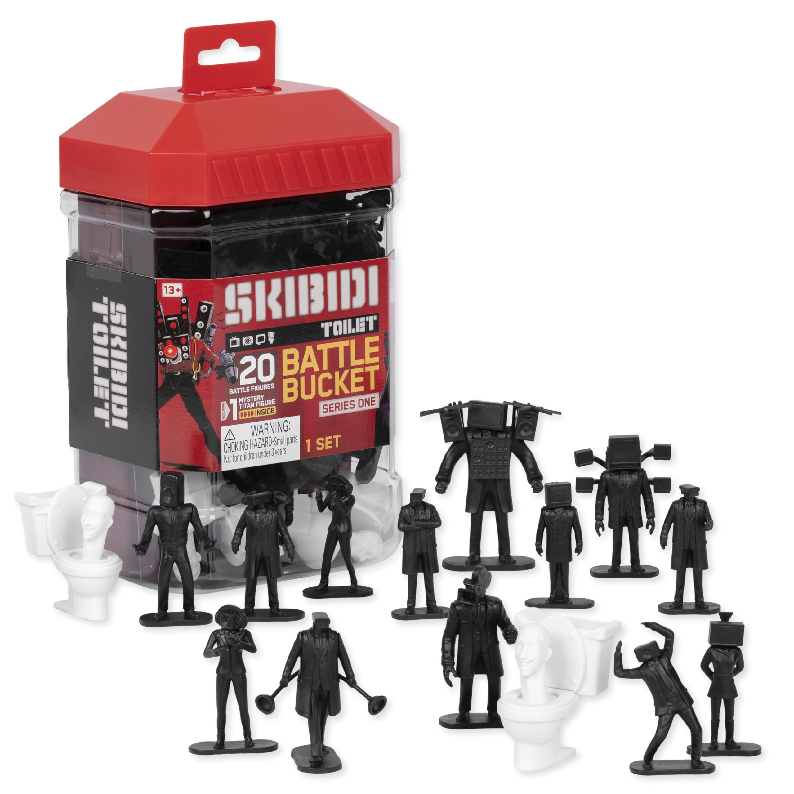 Skibidi Toilet Battle Bucket - 20-Piece Collectible Action Figure Playset for Kids 8+