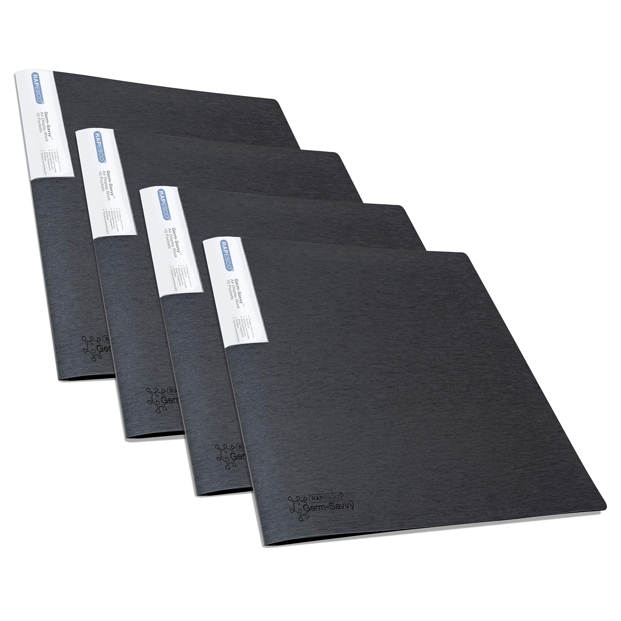 RAPESCO Germ-Savvy Presentation Book - 10 Pockets | A4 | Black 1