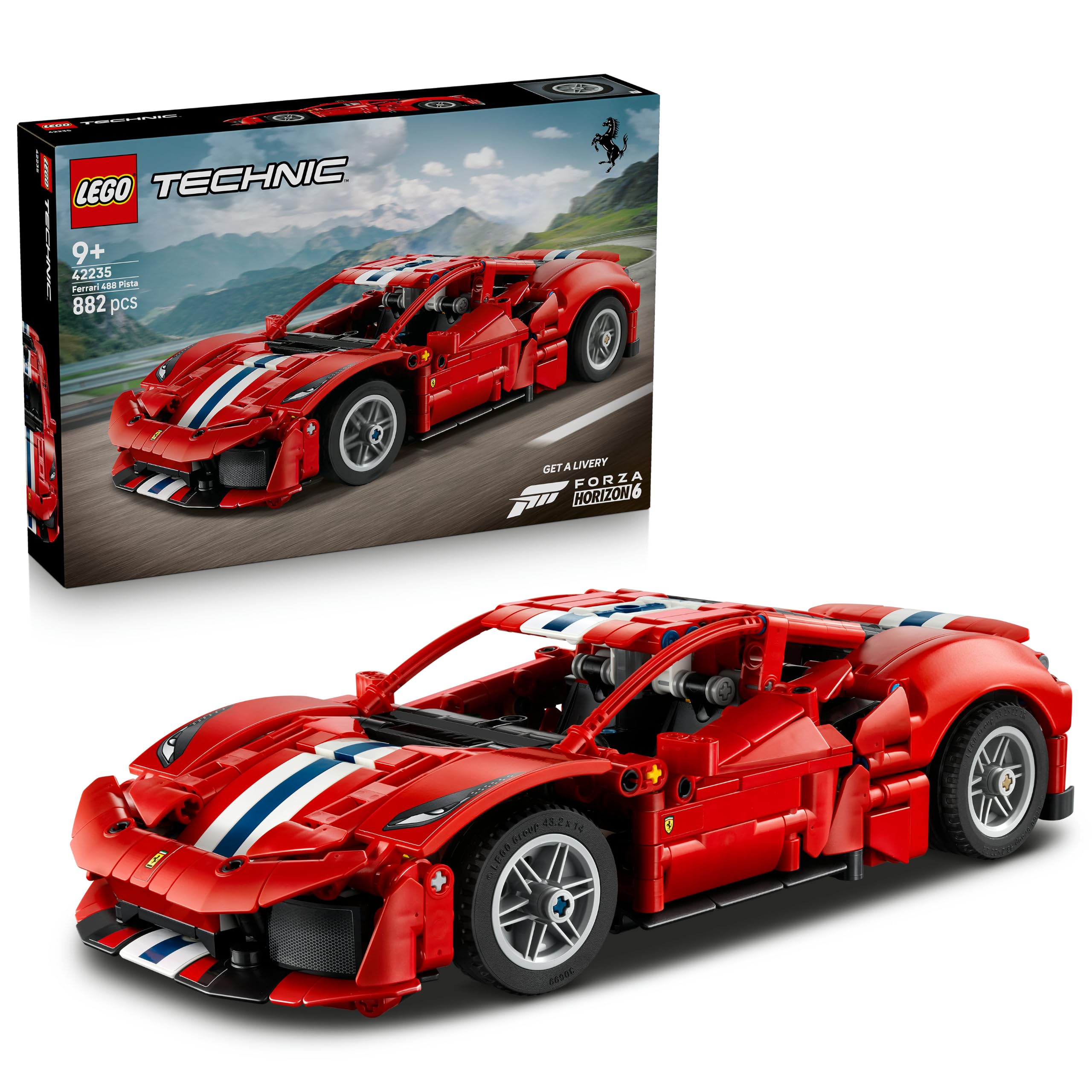 LEGO Technic Ferrari 488 PISTA Car Building Set - V8 Engine, Steering, Opening Doors | Ages 9+ 1