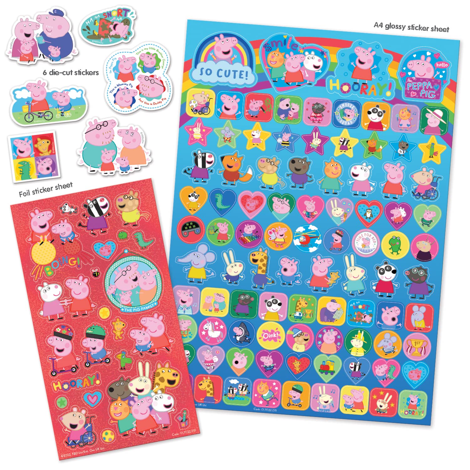 Paper Projects Peppa Pig Mega Sticker Collection - Bundle for Scrapbooking & Decoration | Reusable Foil Stickers
