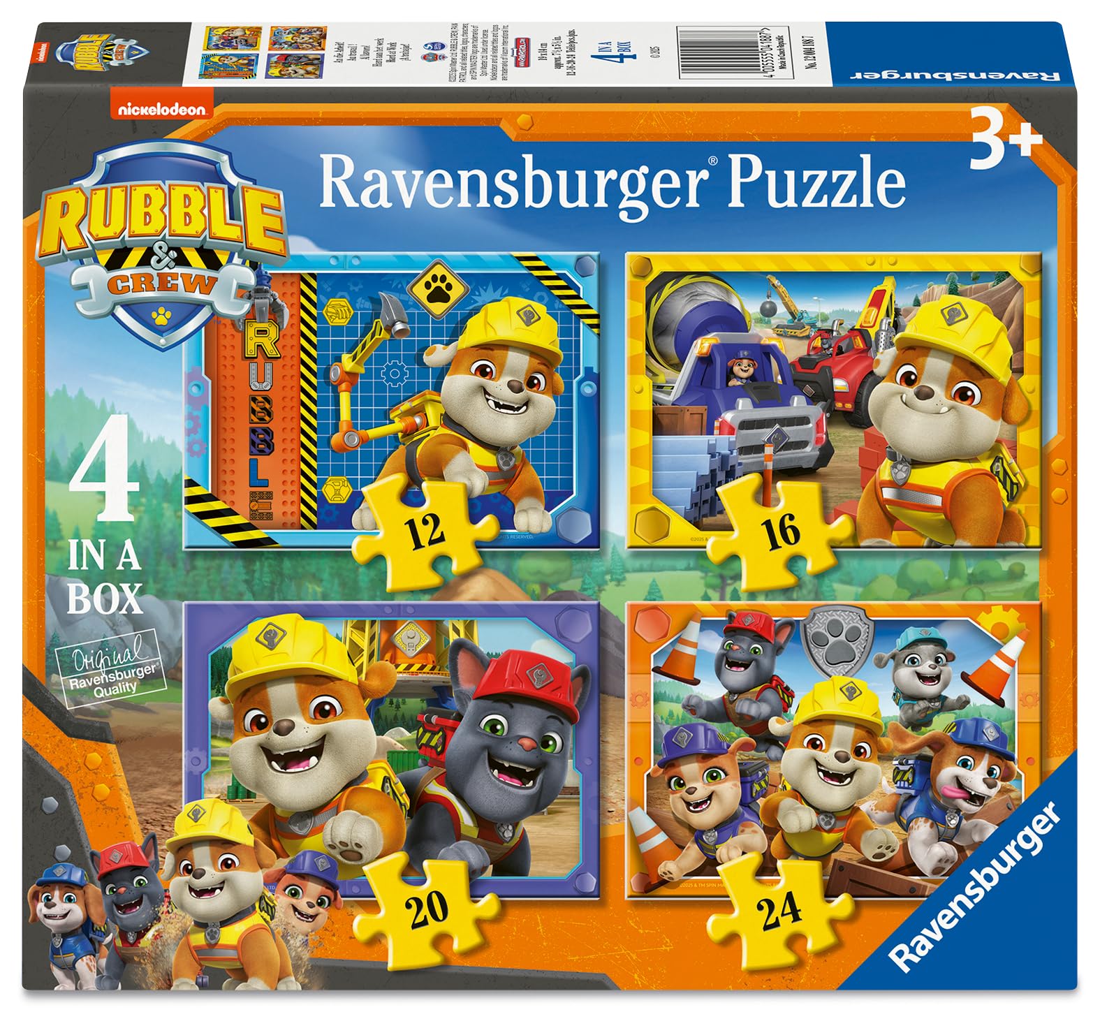 Ravensburger Rubble & Crew 4-in-1 Puzzle Pack - 12, 16, 20, 24 Piece Jigsaw Puzzles for Kids