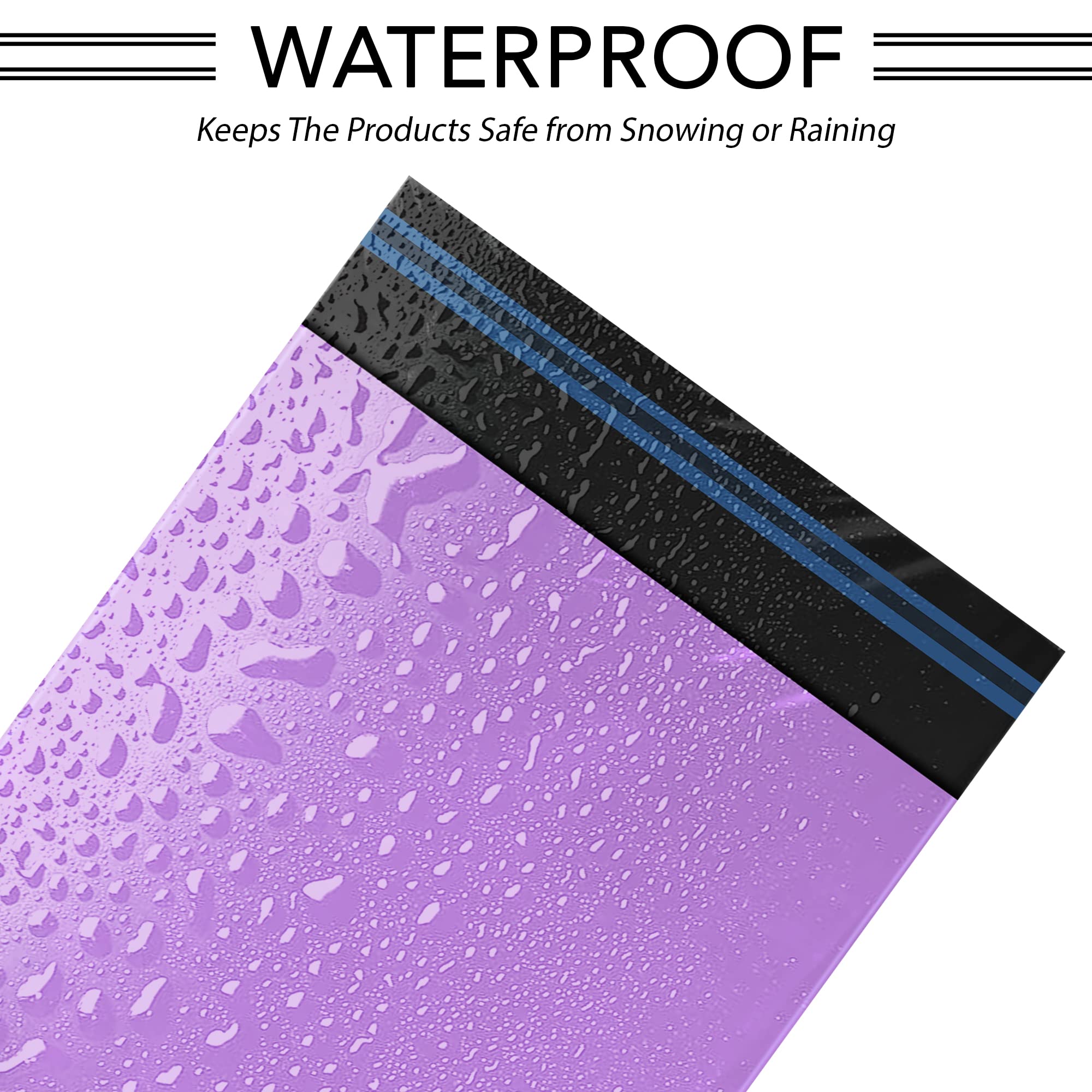 iSOUL Strong Large Mailing Postal Bags - 100 Pack | 12 x 16 inch | Purple | Water Resistant 3