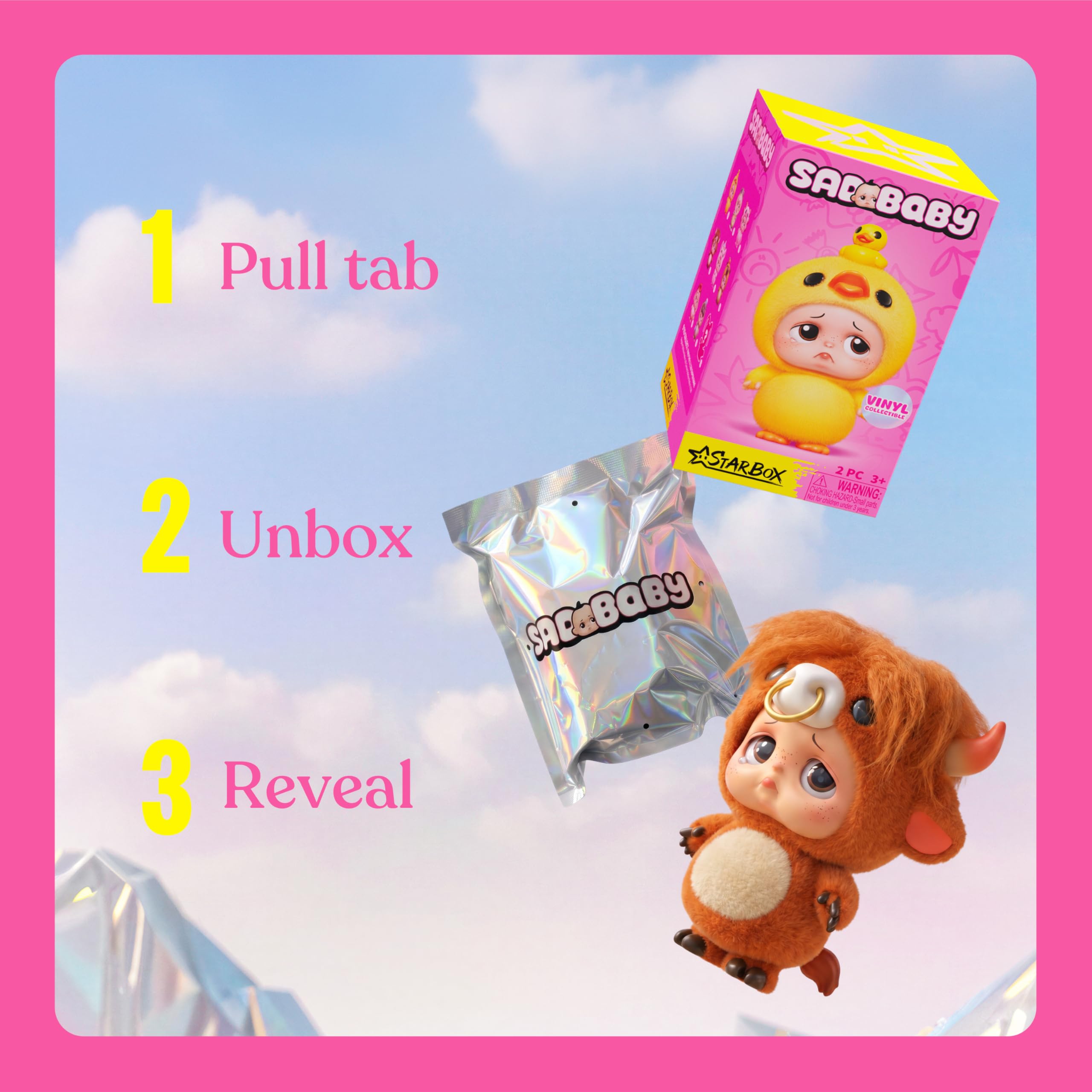 STARBOX Sad Baby Animals Series 1 Blind Box Collectible Figurine | Hand-Sized | Plastic | Ages 3+ 4
