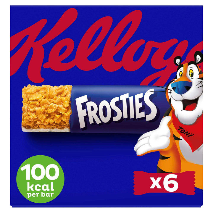 Kellogg's Frosties Cereal and Milk Bars Box, 6 x 25g - Toasted Maize Snack with Milky Layer