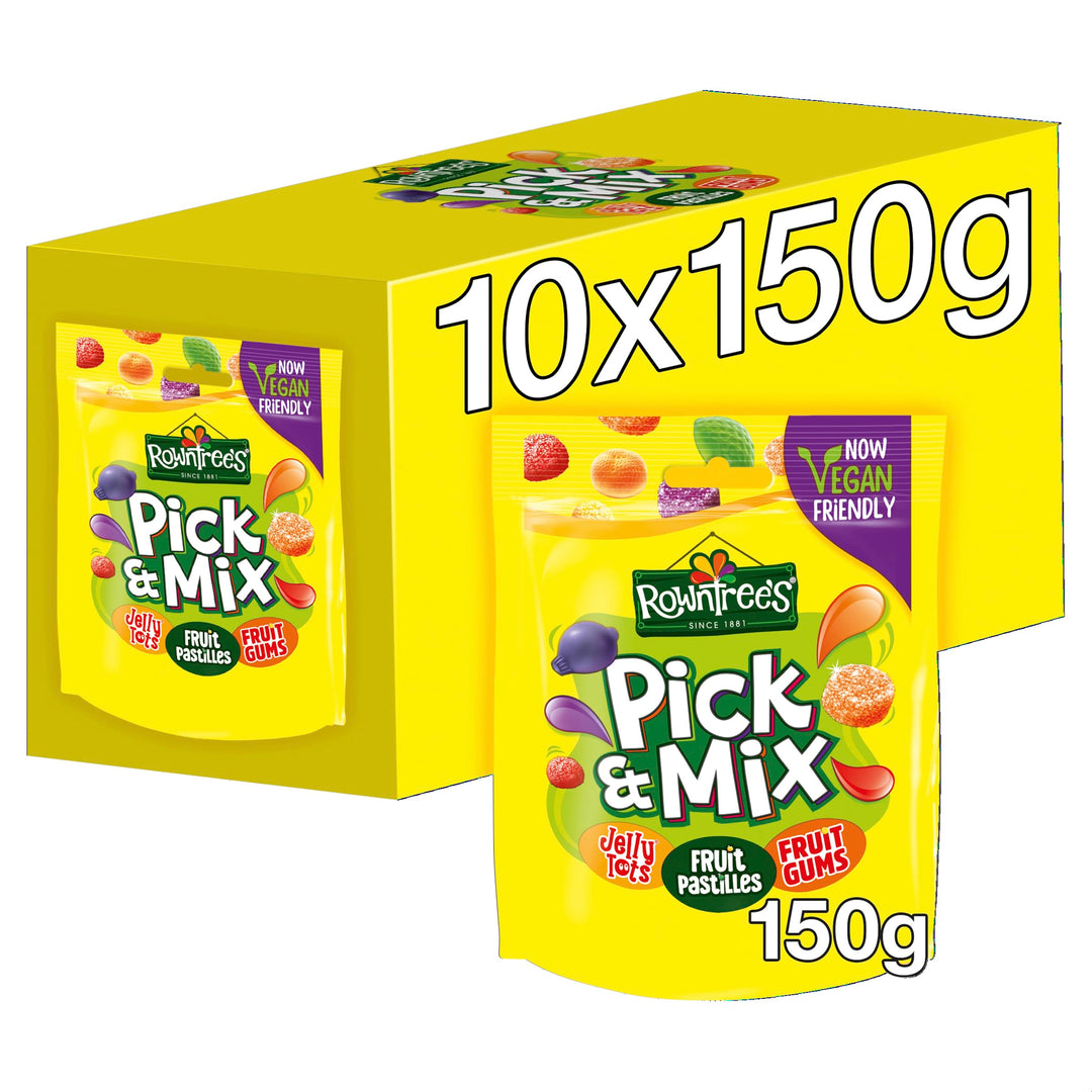 Rowntree's Pick and Mix Vegan Friendly Sweets Sharing Bag 150g (Pack of 10)