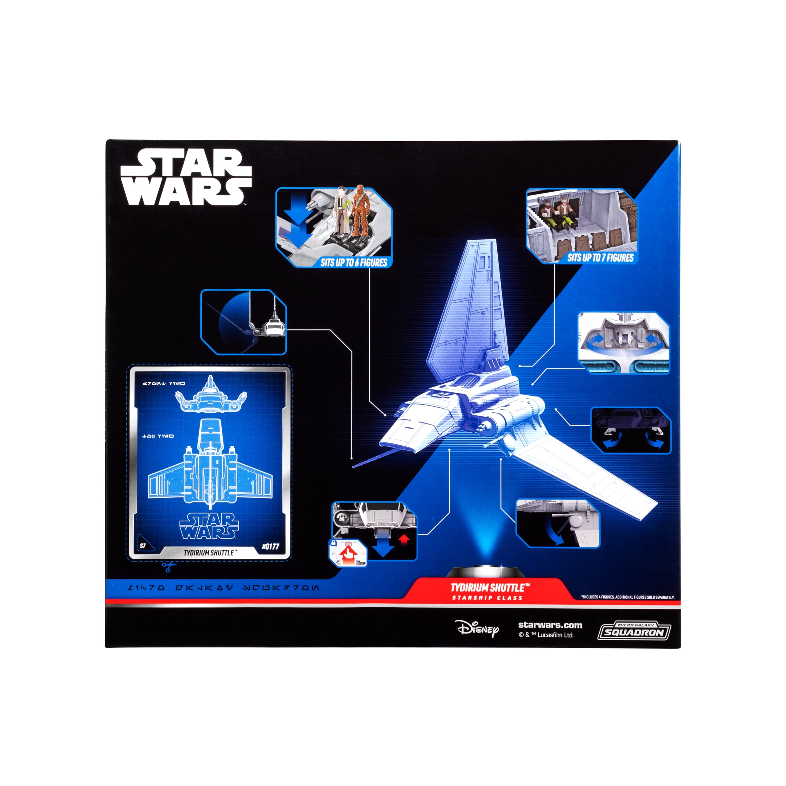 Jazwares Star Wars Micro Galaxy Squadron Tydirium Shuttle - 7-Inch Vehicle | Ages 3+ 2