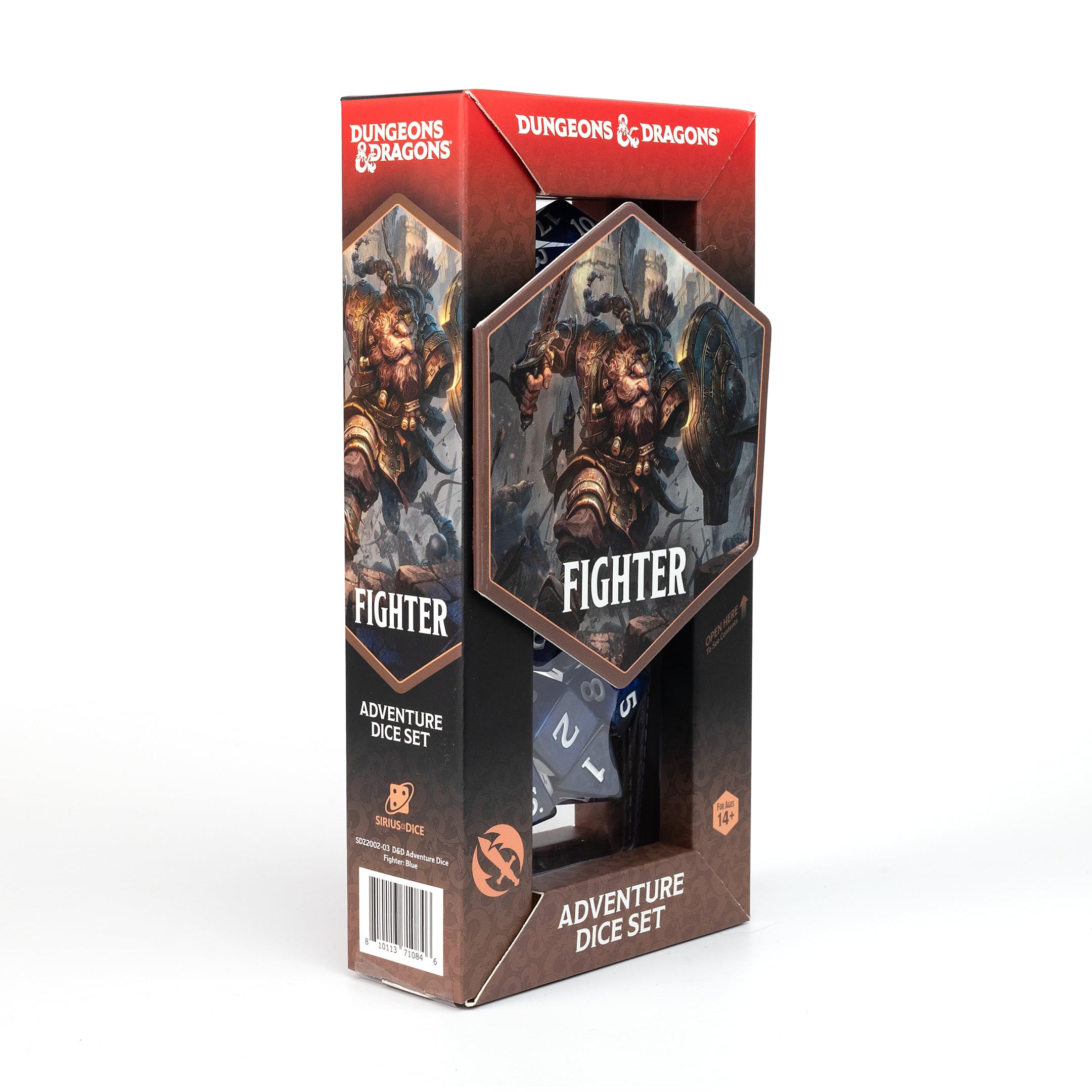 Sirius Dice D&D Adventure Dice Set - Fighter Class Blue Resin | 15 Pieces | 2024 Icons 1