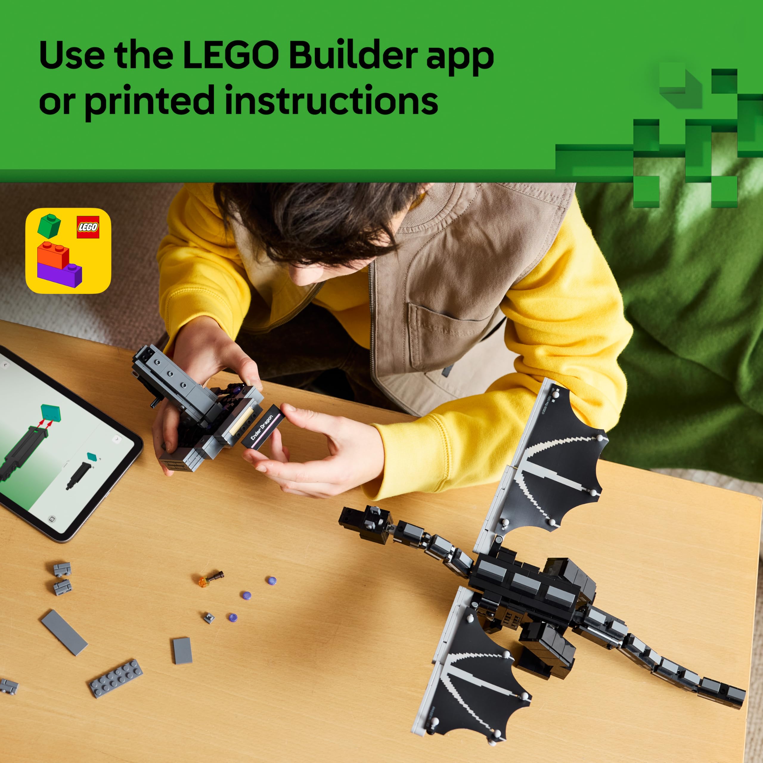 LEGO Minecraft The Ender Dragon Figure Building Set | Posable Wings | Ages 10+ 6