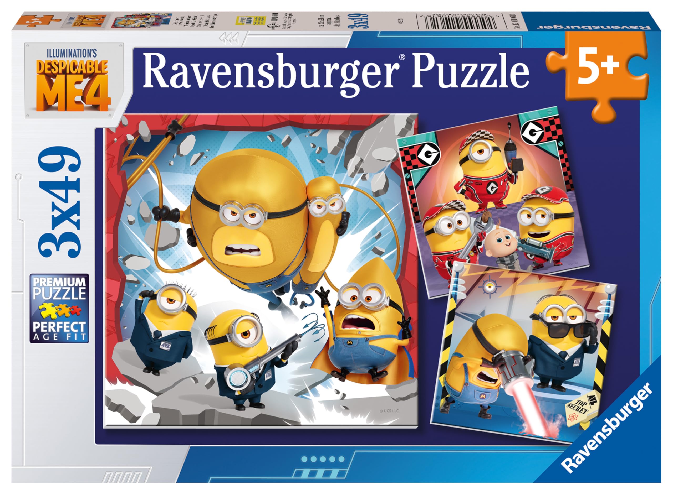 Ravensburger Despicable Me 4 Minions Jigsaw Puzzles - 3 x 49 Pieces | Ages 5+