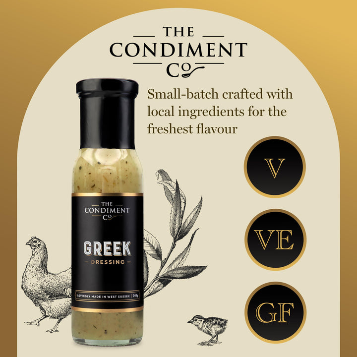 The Real Condiment Company Greek Dressing 240g - Olive Oil & Citrus Herb Vinaigrette