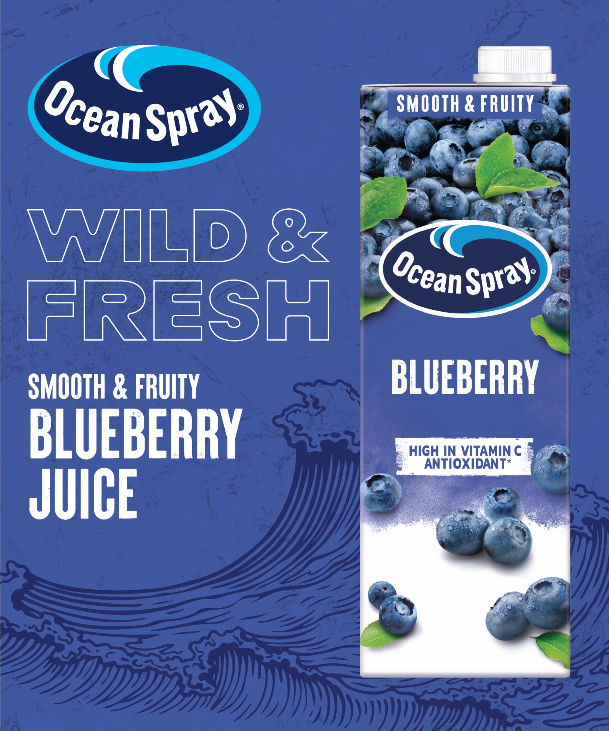 Ocean Spray Blueberry Fruit Juice Drink - 1L Carton | Rich in Vitamin C | No Artificial Additives 2