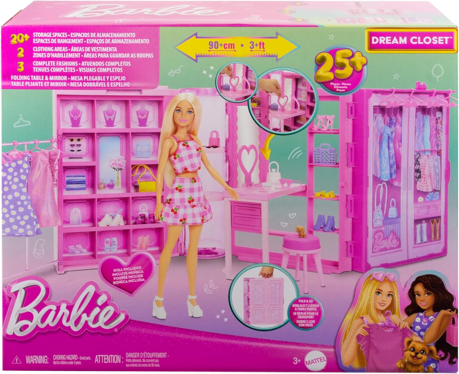 Barbie Dream Closet Toy Playset with Fashion Doll, 25+ Accessories & Pet Puppy 5