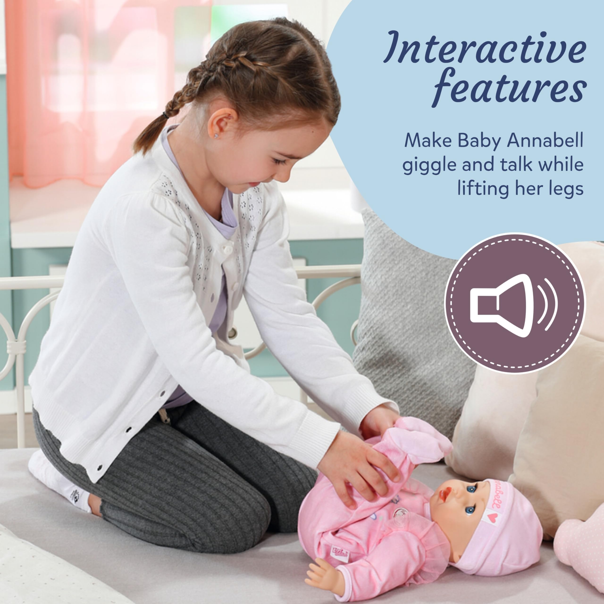 Baby Annabell 43cm Interactive Soft Body Baby Doll with Realistic Movements & Sounds 3
