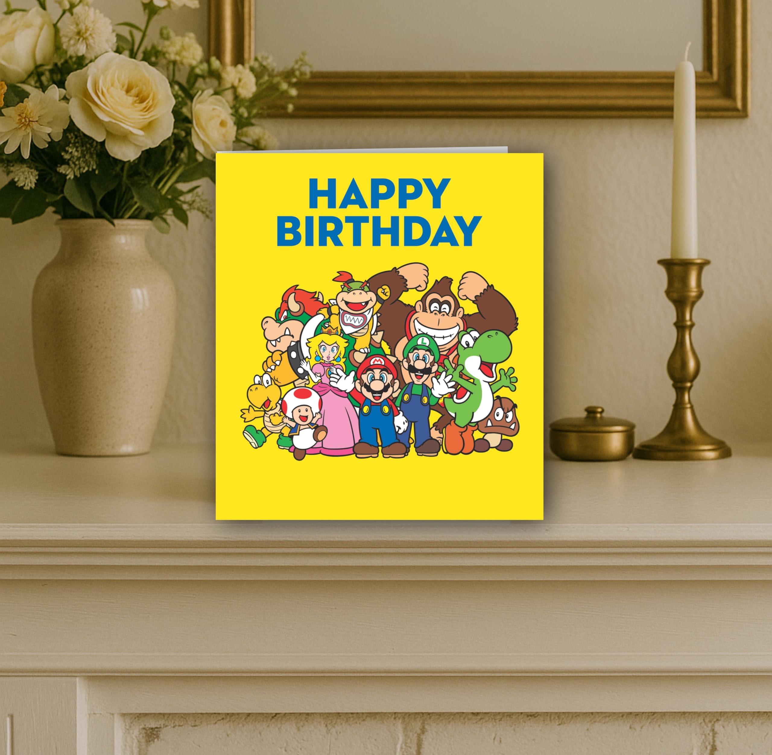 Danilo Promotions LTD Super Mario Birthday Greeting Card | Features Mario, Luigi, Peach | Standard Size 4