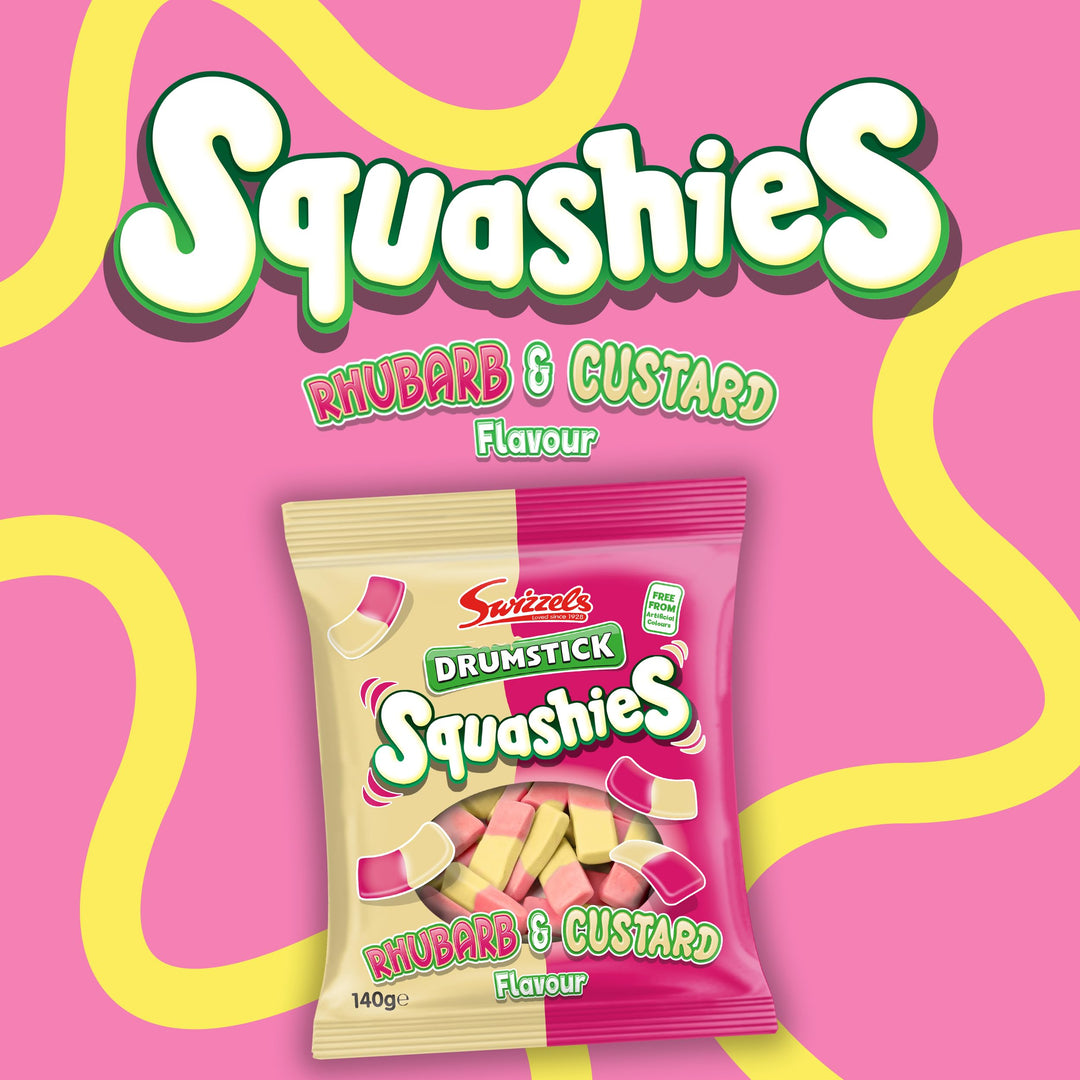 Swizzels Rhubarb and Custard Squashies - Chewy Sweets (120g)