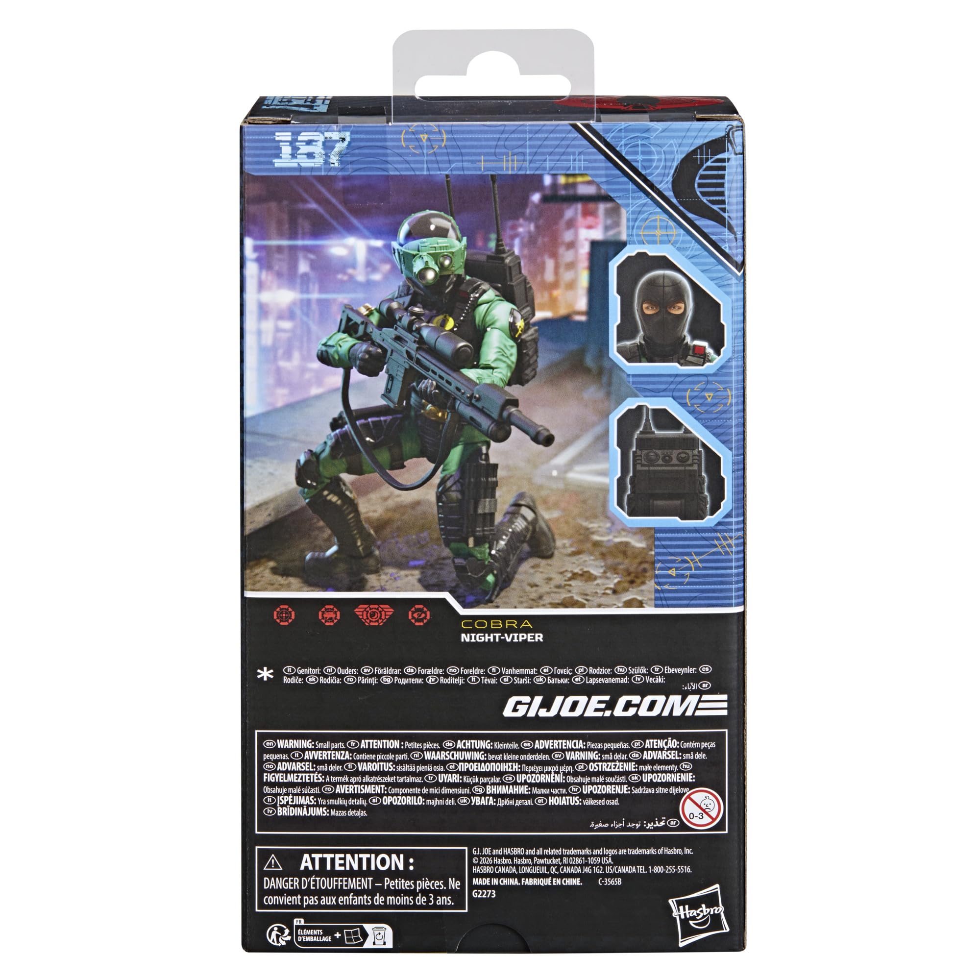 G.I. JOE Classified Series Night-Viper Action Figure #187 | 15-cm Scale | 7 Accessories 9