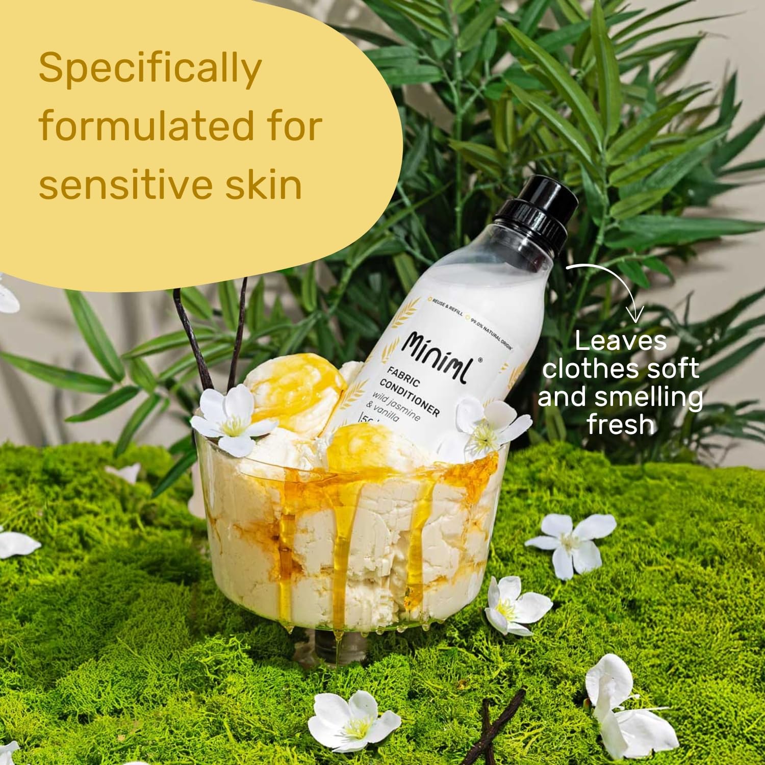 Miniml - Fabric Softener & Conditioner 1L Bottle - Wild Jasmine & Vanilla 7