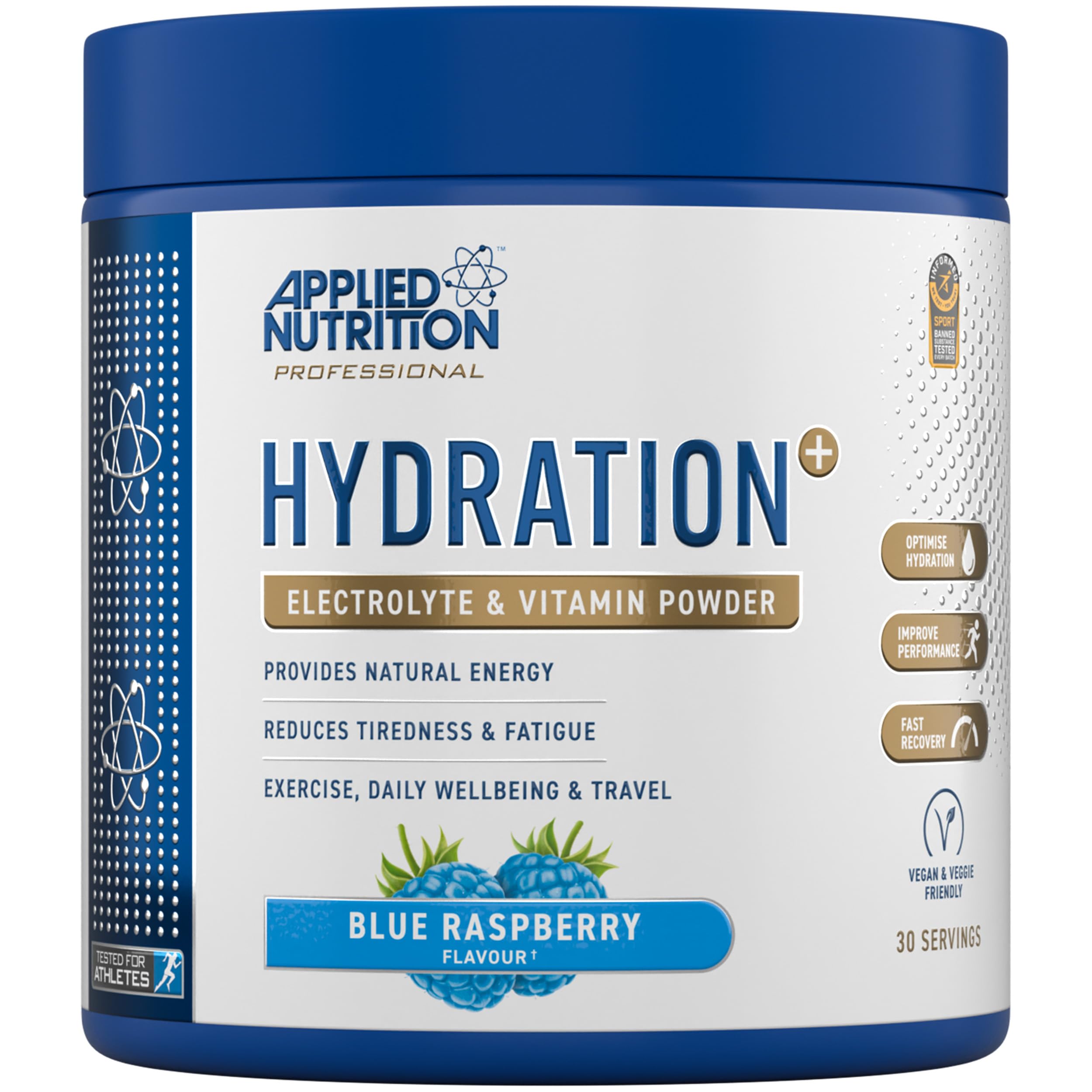 Applied Nutrition Hydration+ Electrolytes & Vitamin Powder Sugar-Free | 240g Tub | Vegan, Halal