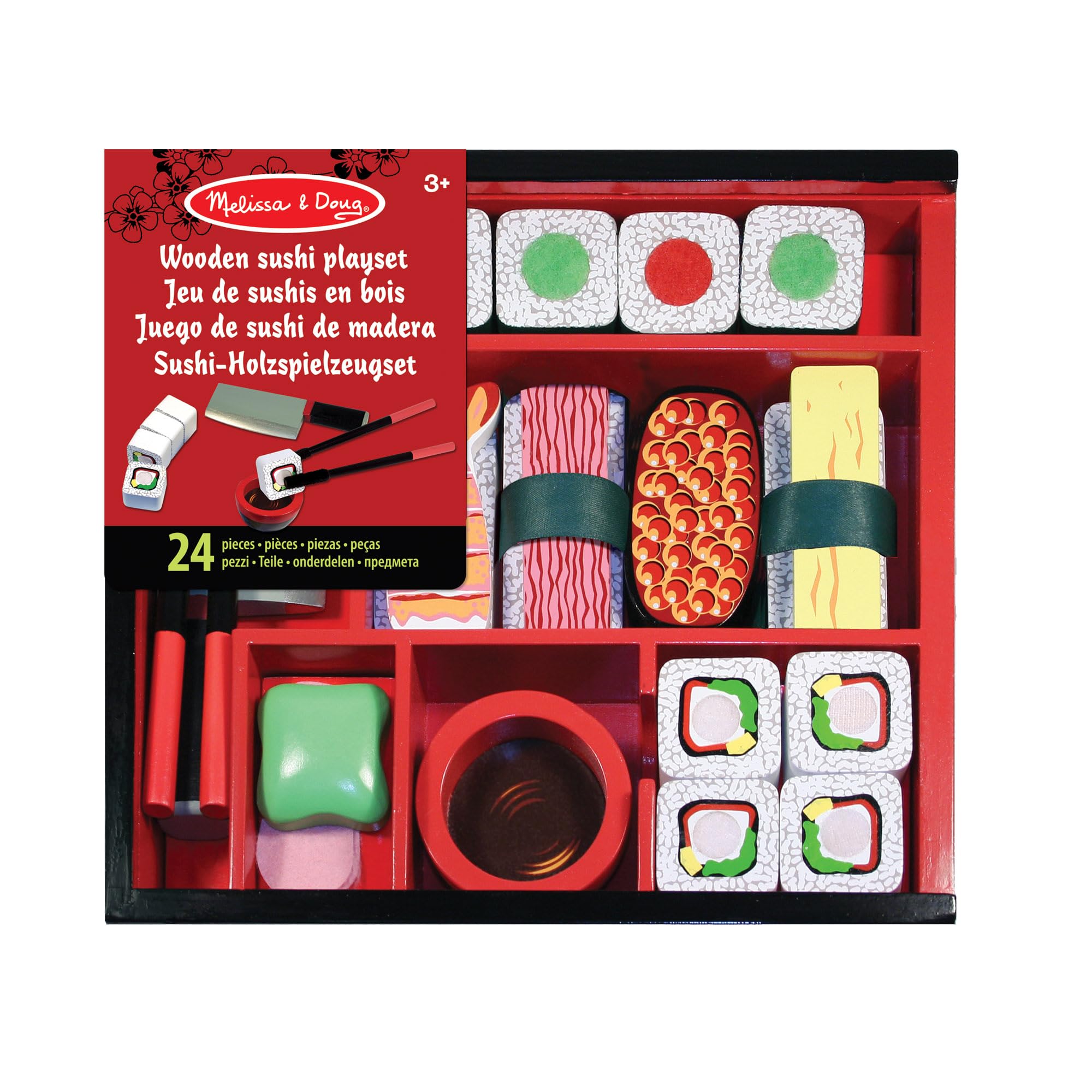 Melissa & Doug Wooden Sushi Slicing Playset - Pretend Play Food Toy for Ages 3+ 8