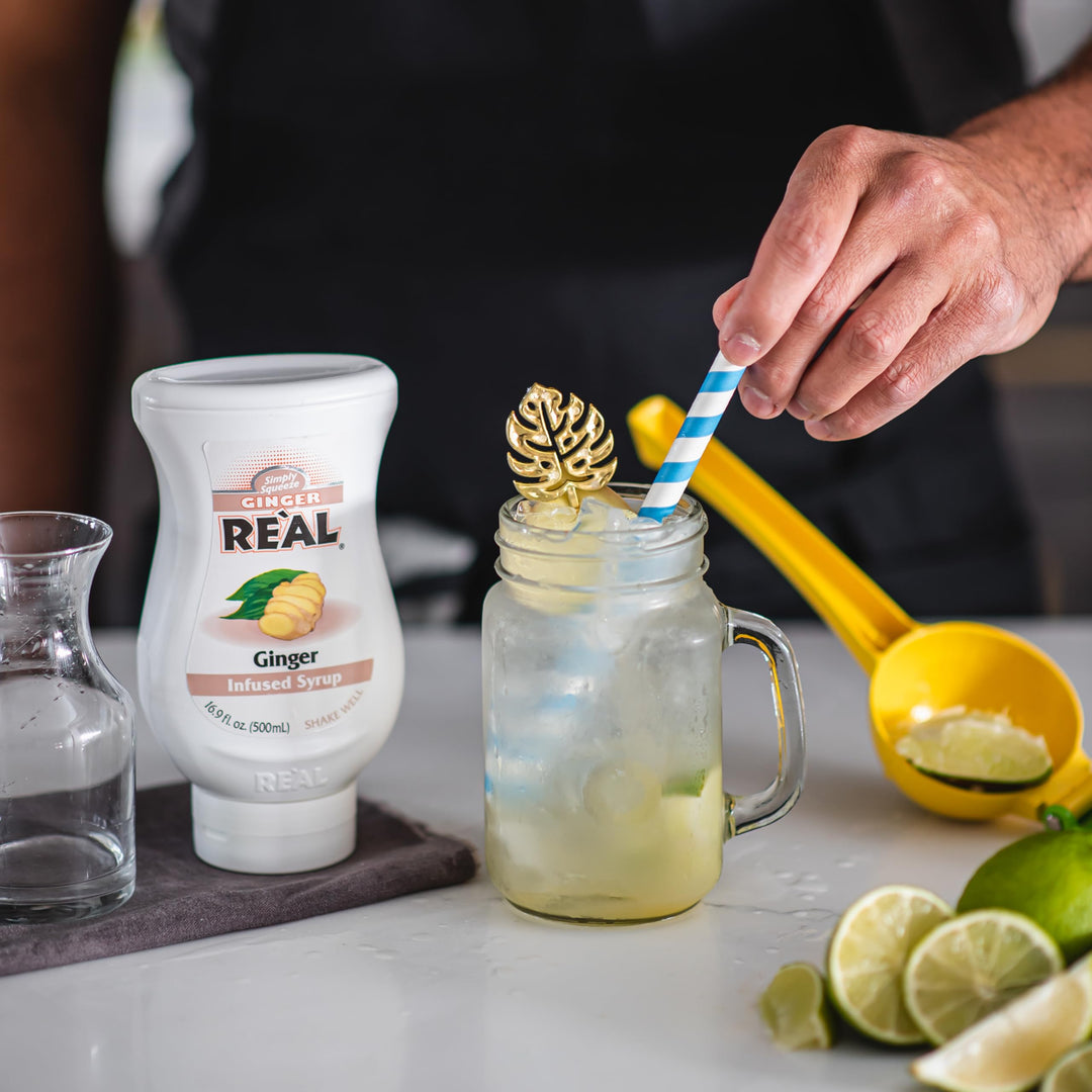 Reàl Infused Exotics - Ginger Puree Infused Fruit Syrup | 500ml Squeezy Bottle