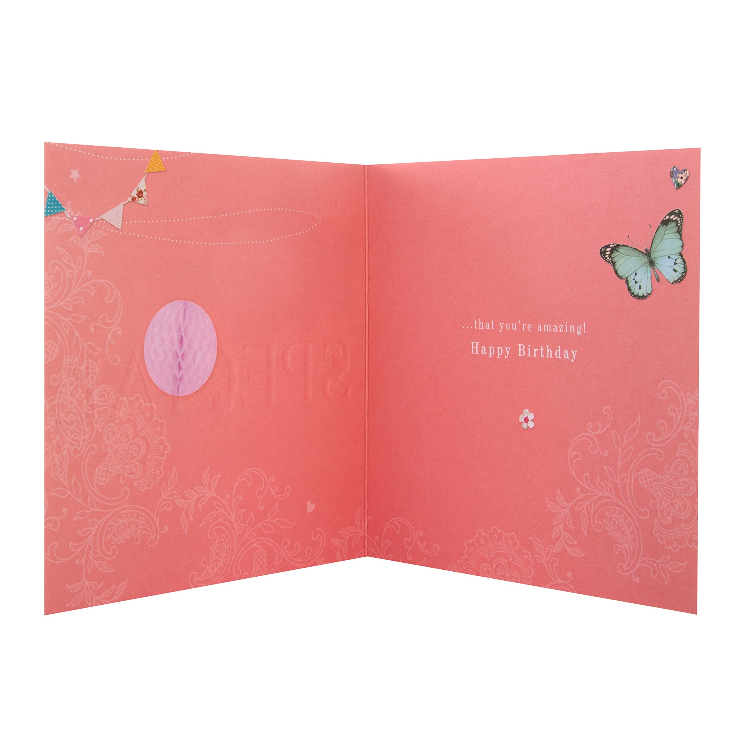 Hallmark Birthday Card for Someone Special - Butterfly & Florals Design | 16cm Square