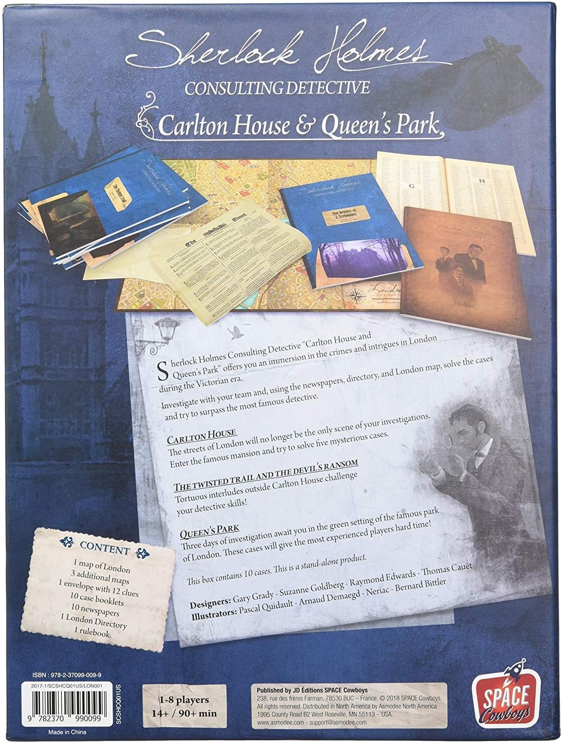 Space Cowboys Sherlock Holmes Consulting Detective: Carlton House &amp; Queen's Park Brettspiel