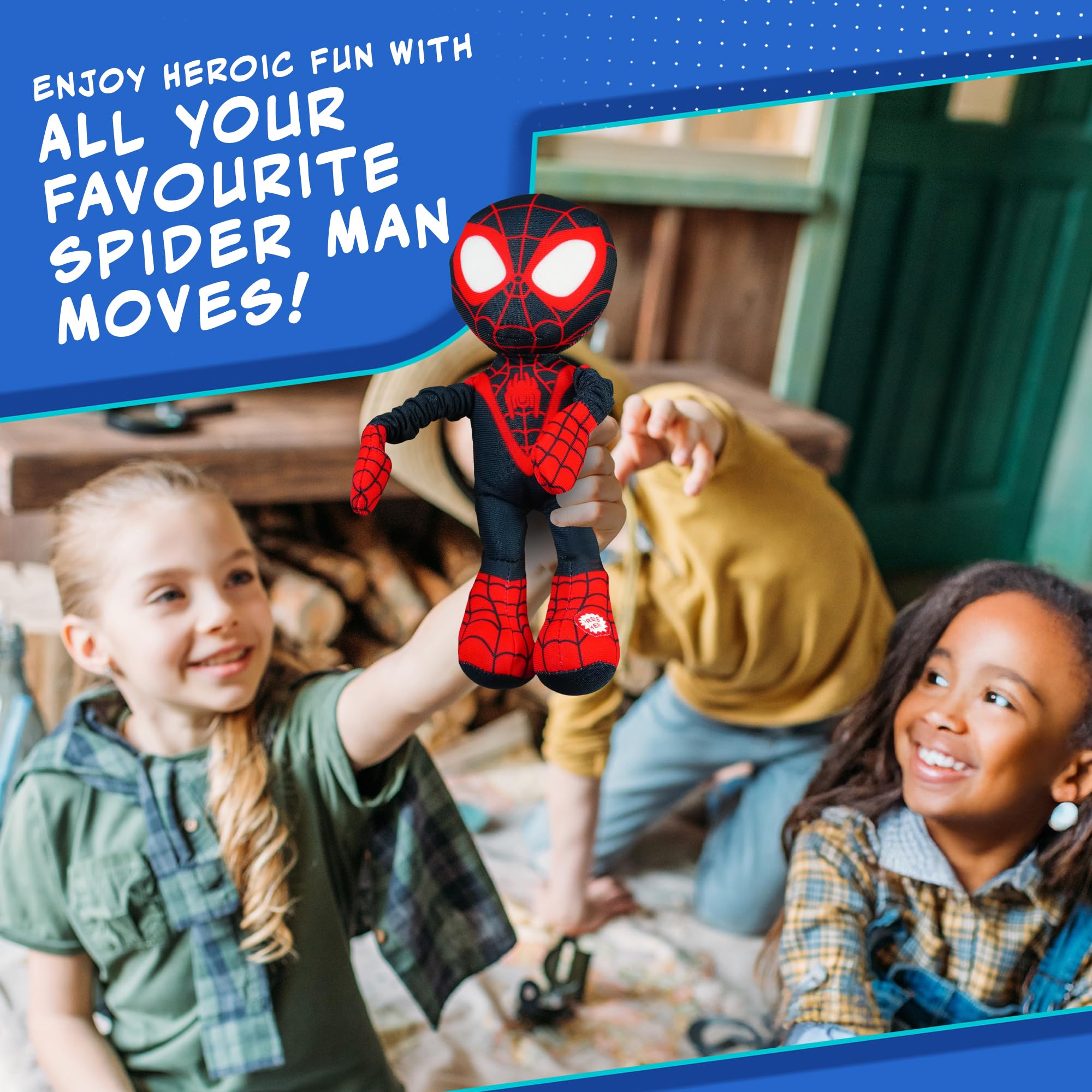 Marvel Spidey and His Amazing Friends Slingshot Plush Spin Toy - Stretchable Web-Slinging Action for Kids 5