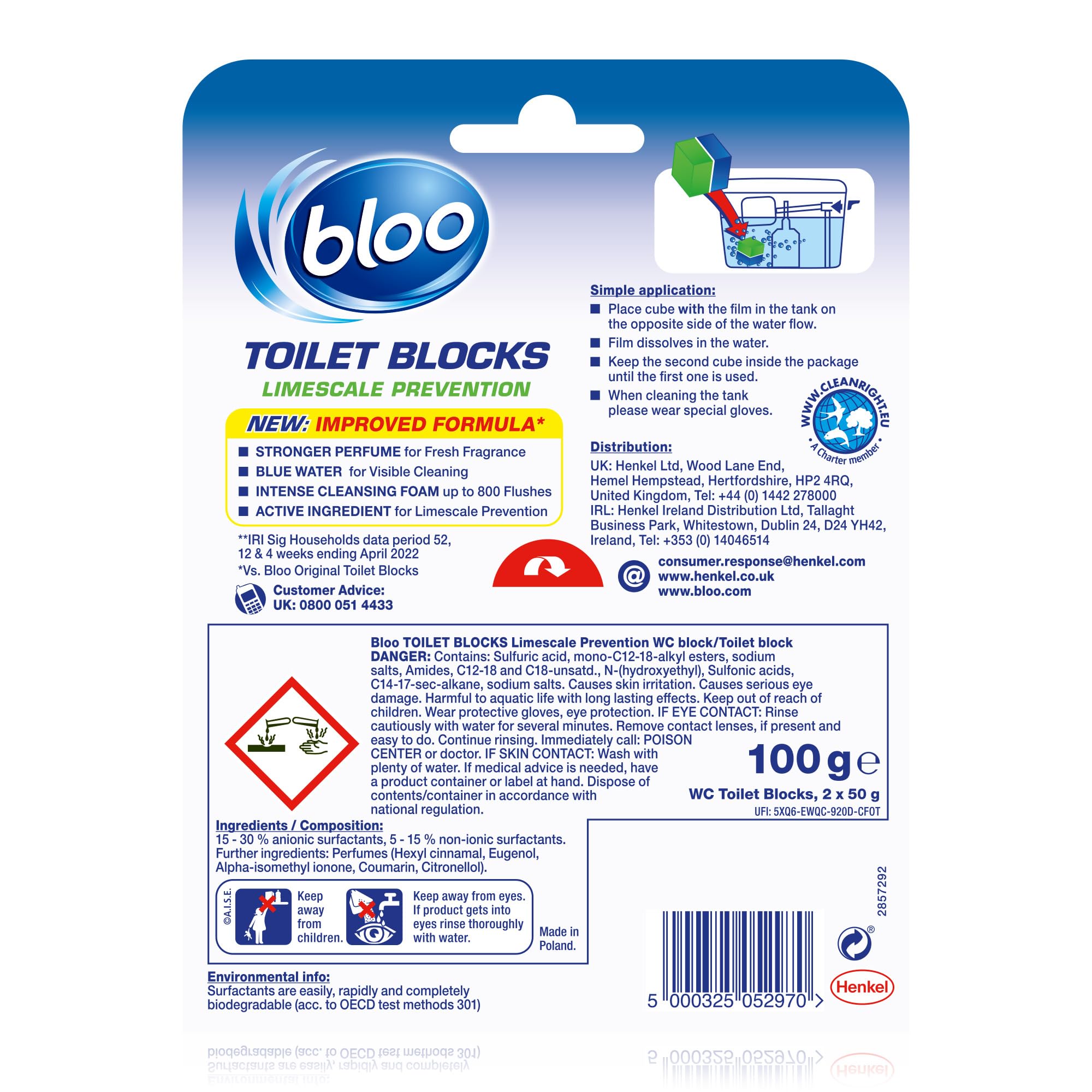 Bloo Toilet Cistern Blocks - Limescale Prevention & Freshness | Pack of 14 2