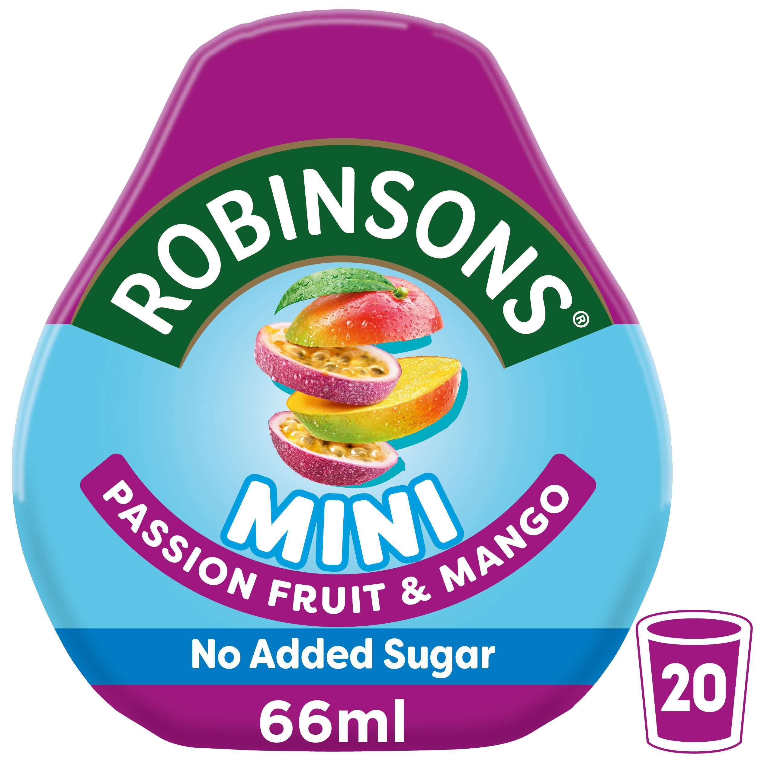 Robinsons Mini Passionfruit and Mango Concentrate - 66 ml | Makes 20 Drinks | No Added Sugar 2