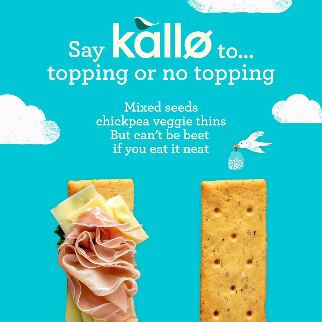 Kallo Rosemary & Sea Salt Chickpea Veggie Thins | Gluten-Free High Fibre Snack