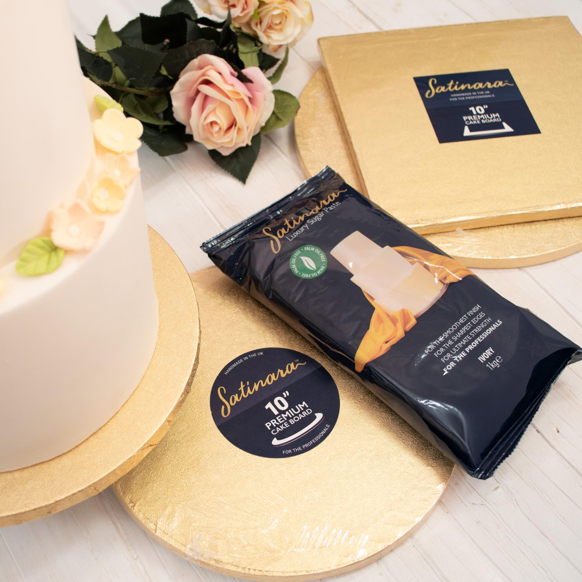 Satinara Luxury Ivory Sugar Paste - Palm Oil Free | 1kg Pack | Vegan & Vegetarian