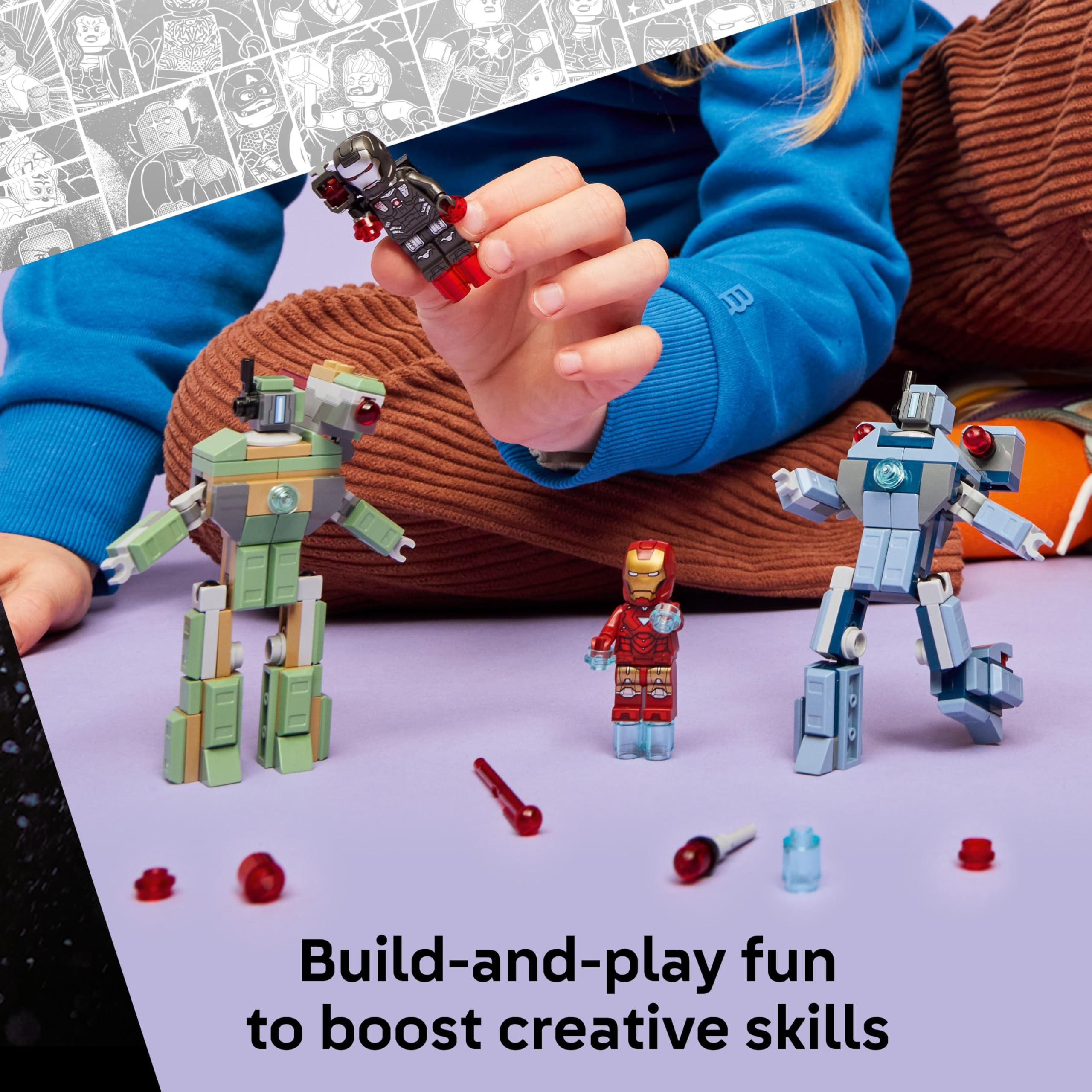 LEGO Marvel Iron Man & War Machine vs. Hammer Drones Building Set | Age 7+ | Model 76320 4