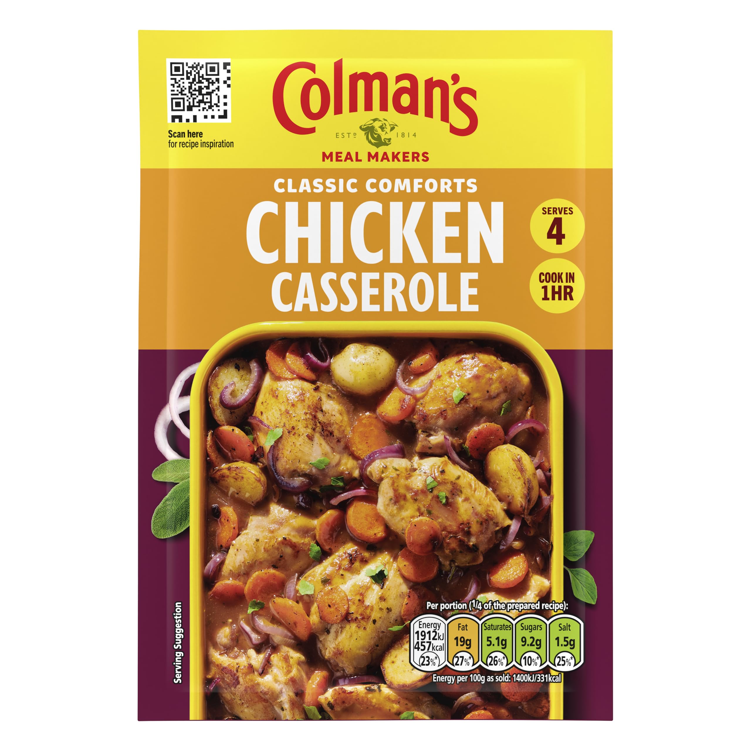 Colman's Chicken Casserole Seasoning Mix, 40g - Poultry Seasoning with Herbs & Onions 1