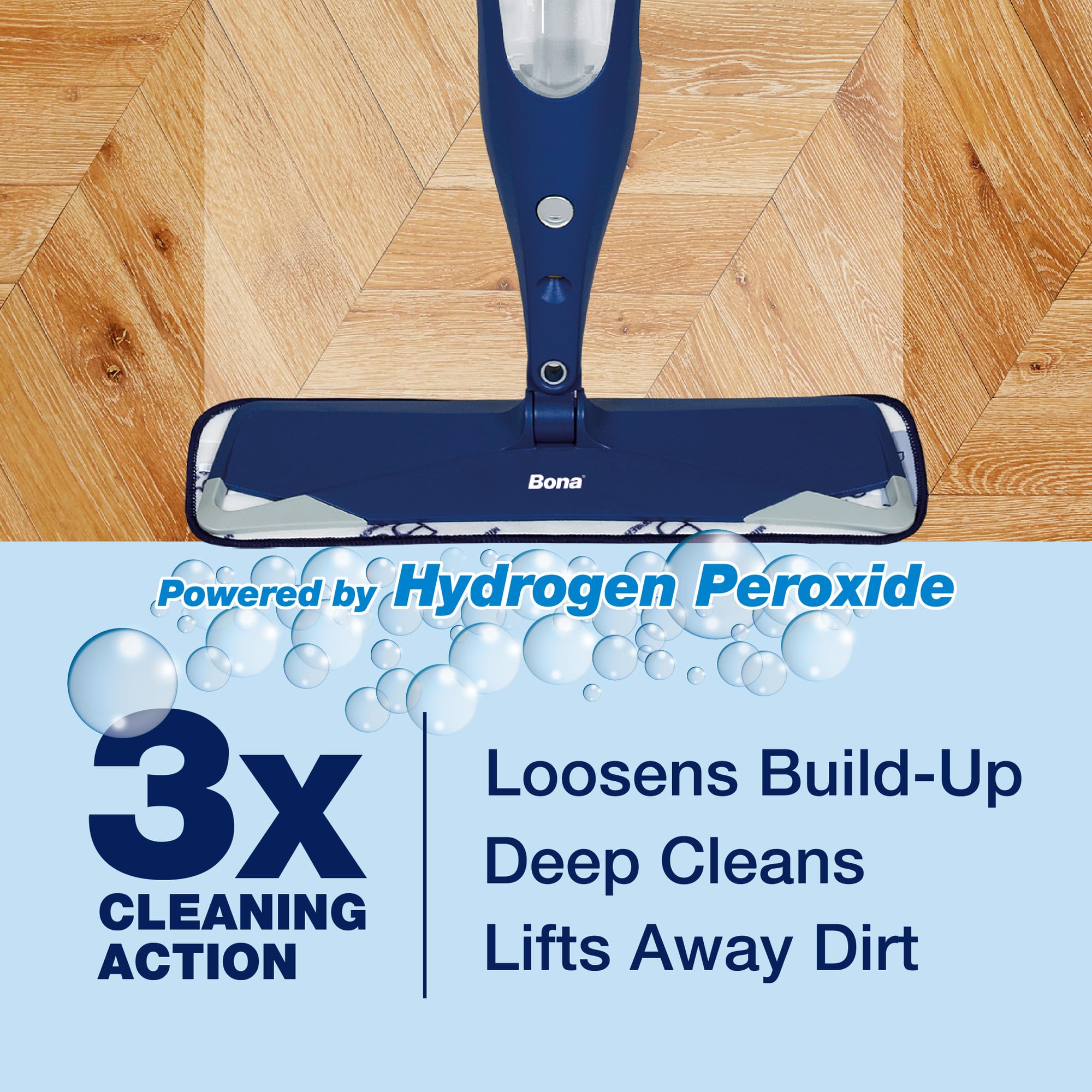 Bona OxyPower Wood Floor Deep Cleaner Cartridge for Spray Mops | 850ml | Streak Free