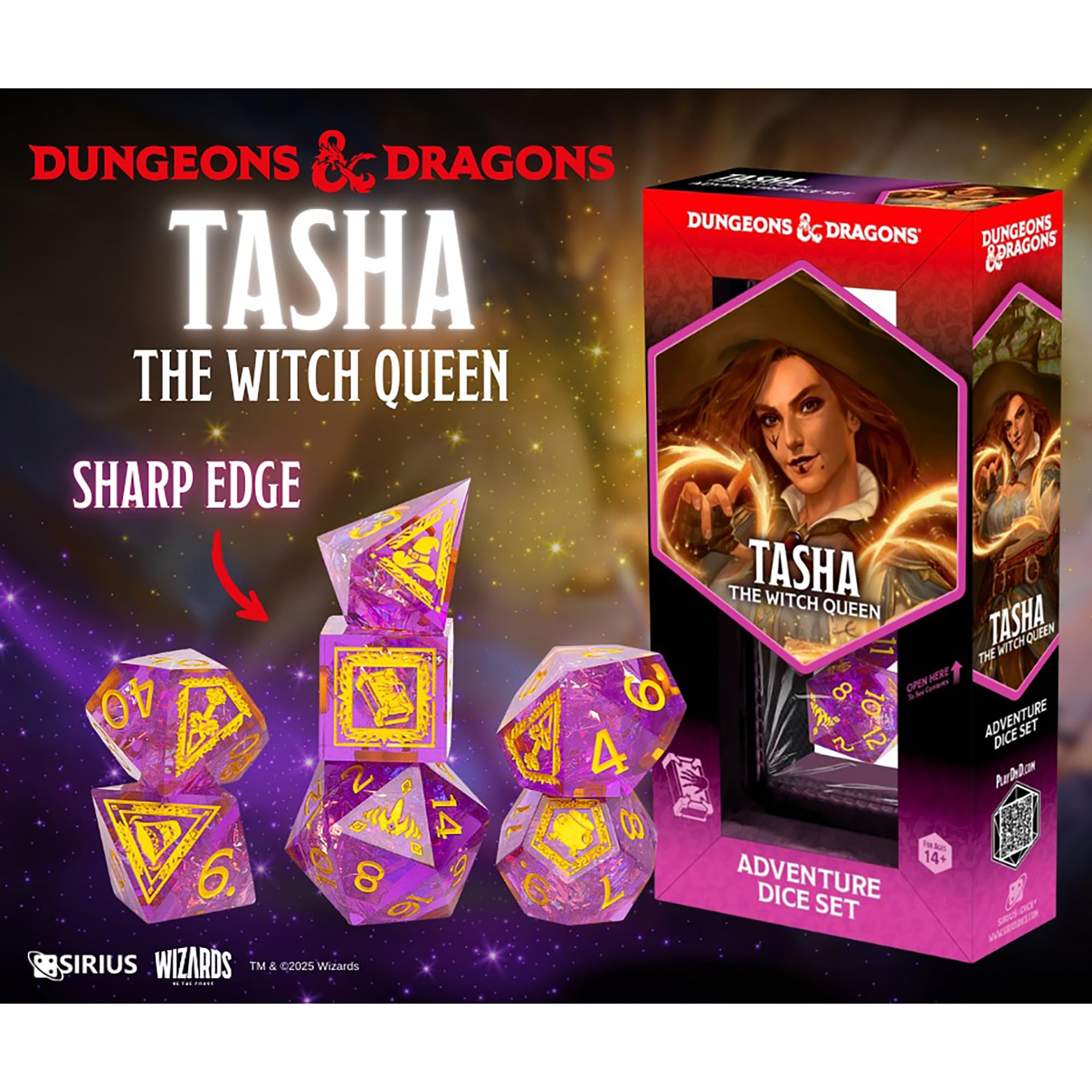 Sirius Dice Tasha the Witch Queen Sharp-Edged Dice Set - 7 Pieces | Officially Licensed D&D Accessory | Ages 14+ 3