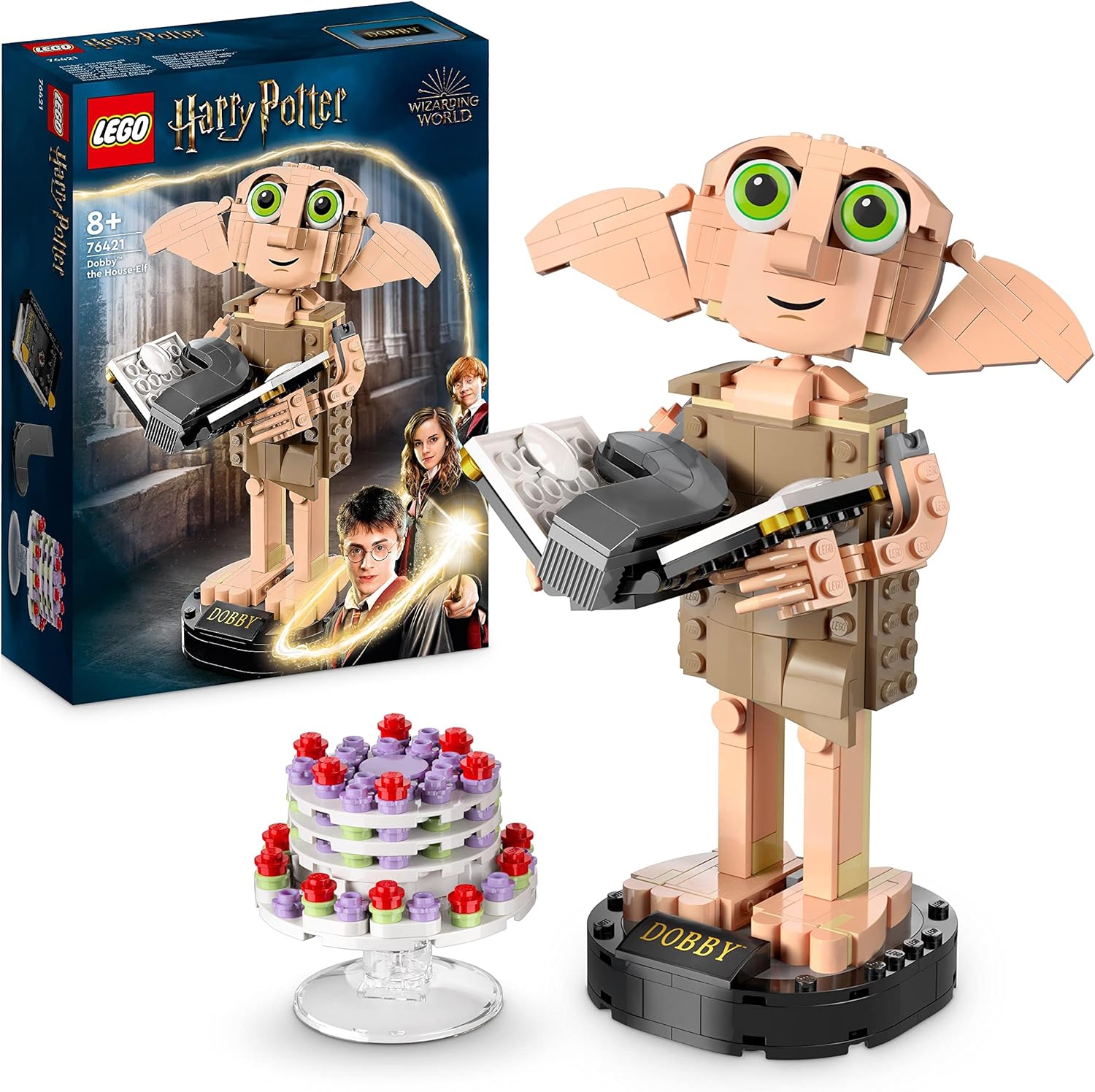 LEGO 76421 Harry Potter Dobby der Hauself Bauset – Bewegliche Figur mit Zubehör, 403 Teile