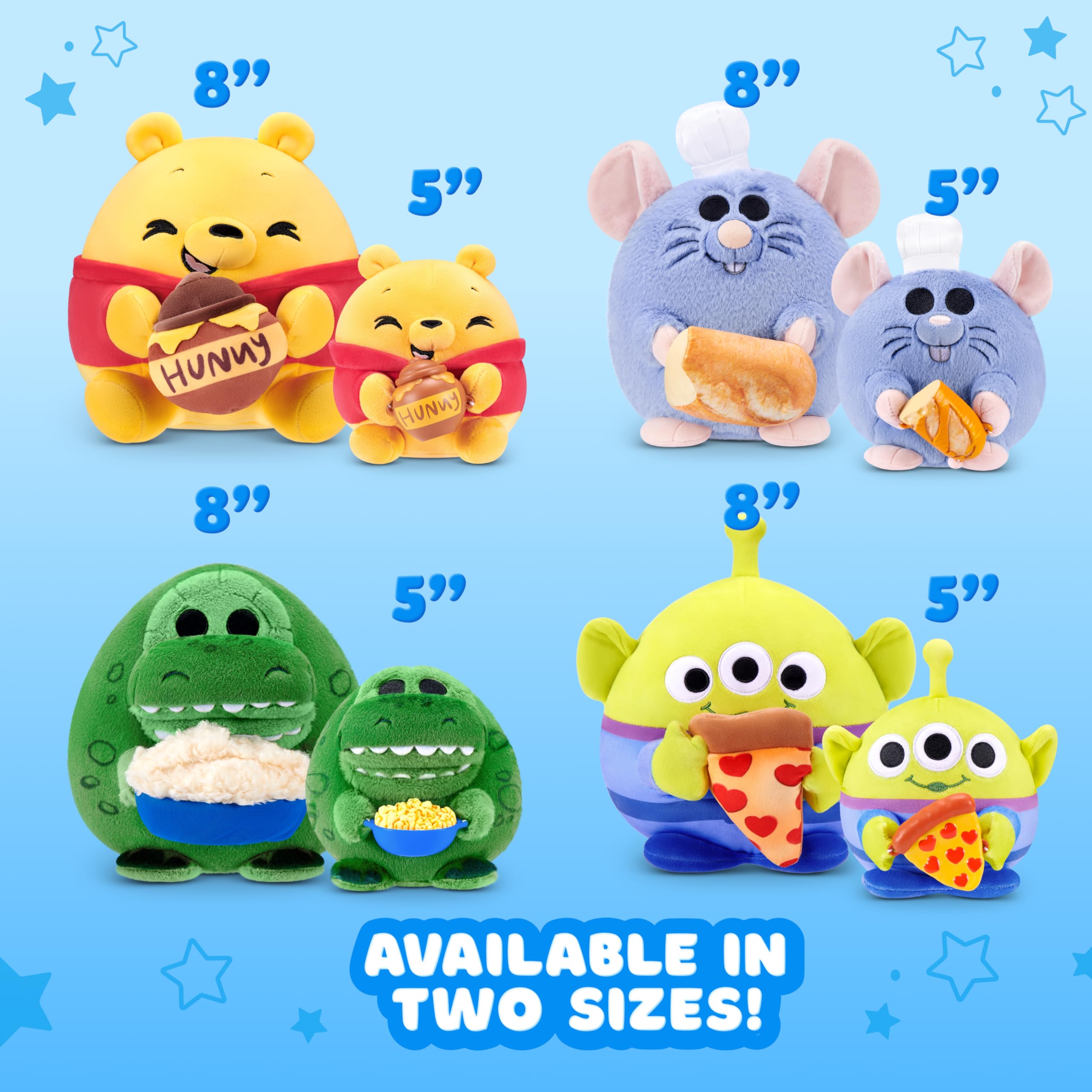 Snackles Disney 8-Inch Plush Toy - Rex & Popcorn | Ultra-Soft Polyester 7