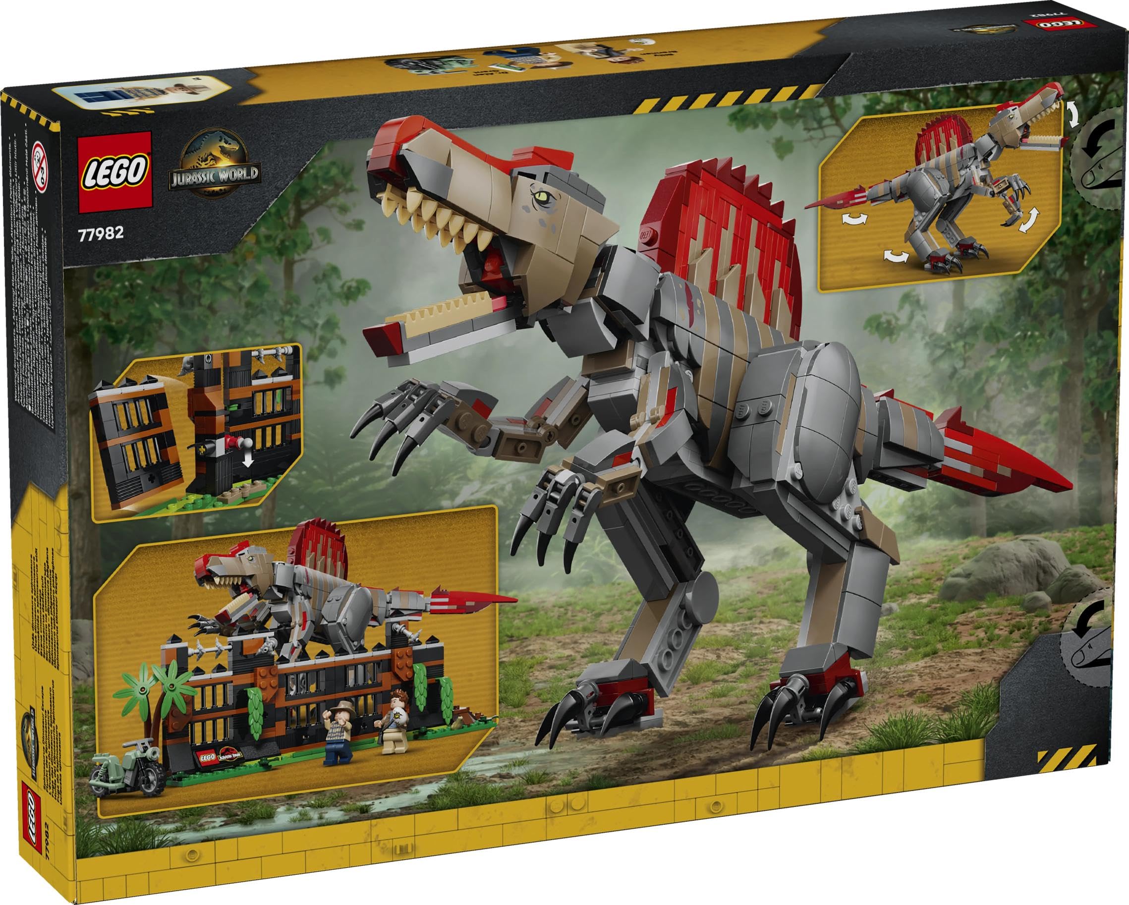 LEGO Jurassic World Spinosaurus Dinosaur Escape Building Set (Ages 9+) - Interactive Dinosaur Toy with Breakable Gate 5