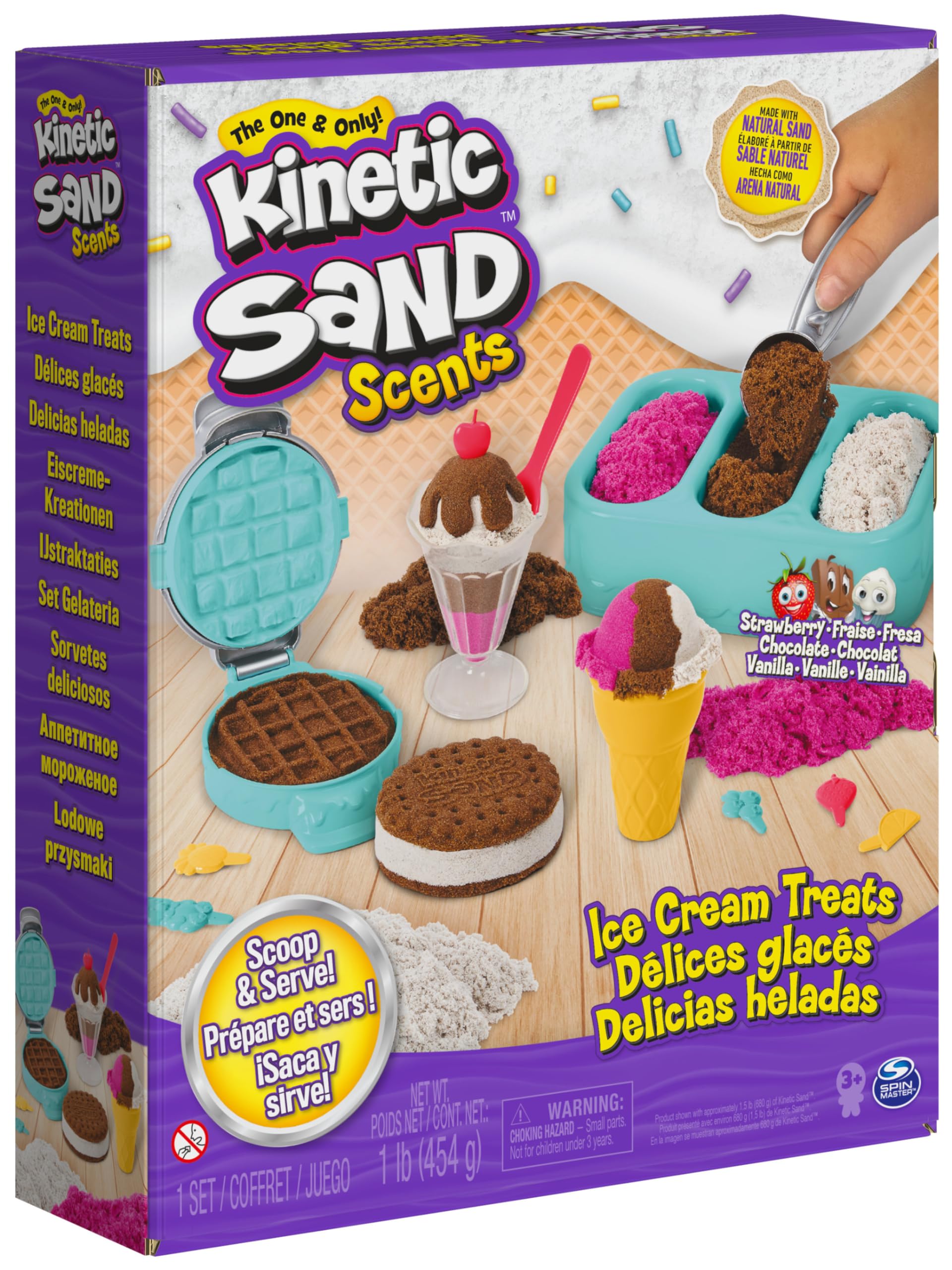 Kinetic Sand Ice Cream Treats Playset with Scented Sand and 6 Serving Tools 7