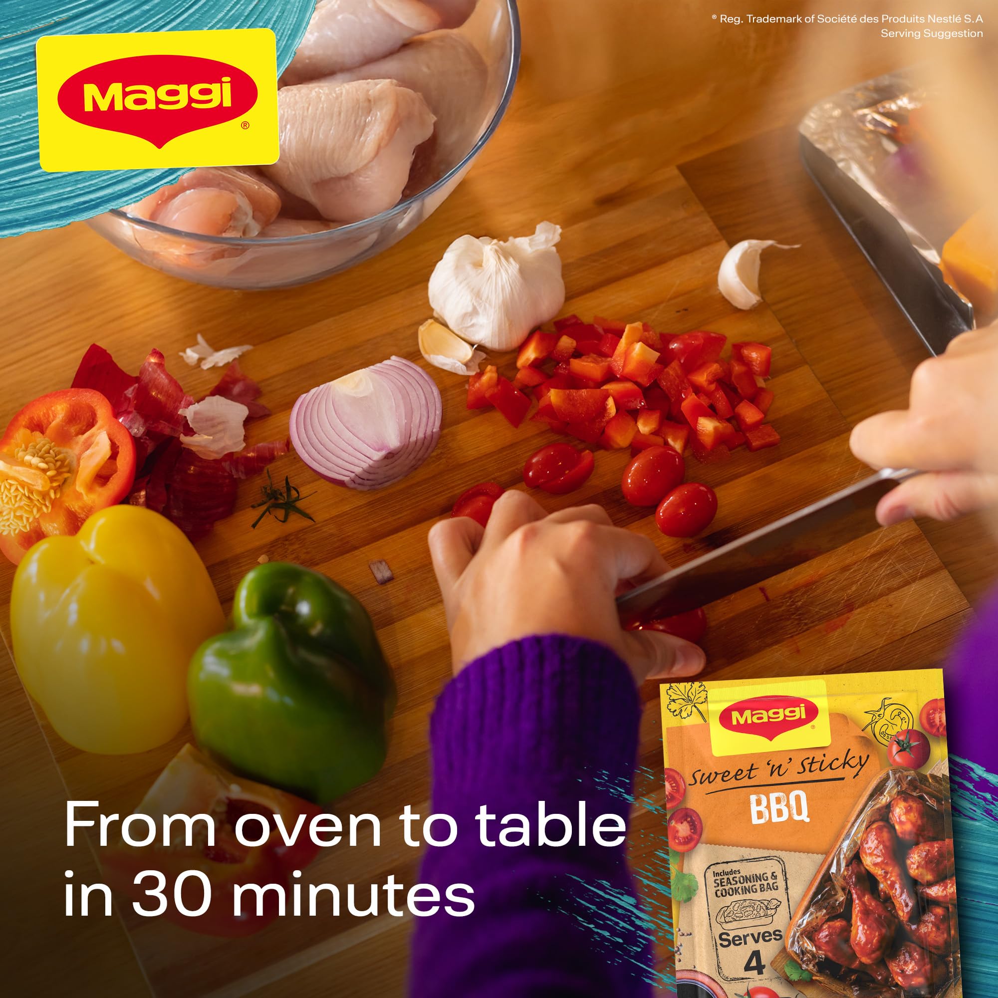 MAGGI BBQ Chicken Recipe Mix - Sweet & Sticky | 41g Sachet | No Artificial Colours 3