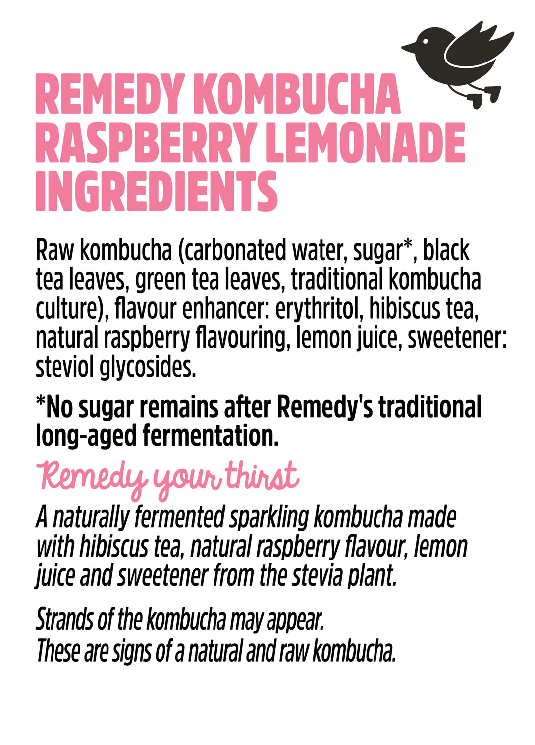 Remedy Kombucha Tea - Raspberry Lemonade - Sparkling Live Cultured, Natural