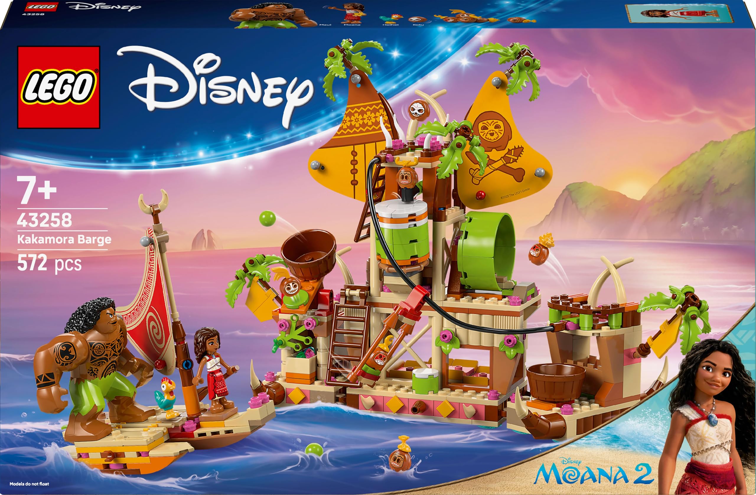 LEGO Disney Moana 2 Kakamora Barge Building Set - 572-Piece Boat Playset with Characters 5