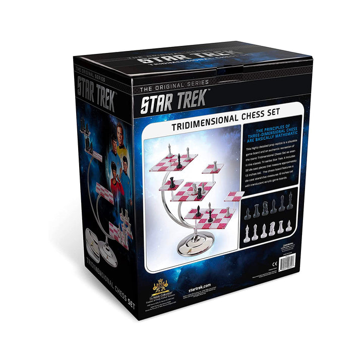 The Noble Collection Star Trek Tri-Dimensional Chess Set Replica with Acrylic Boards & Rule Book