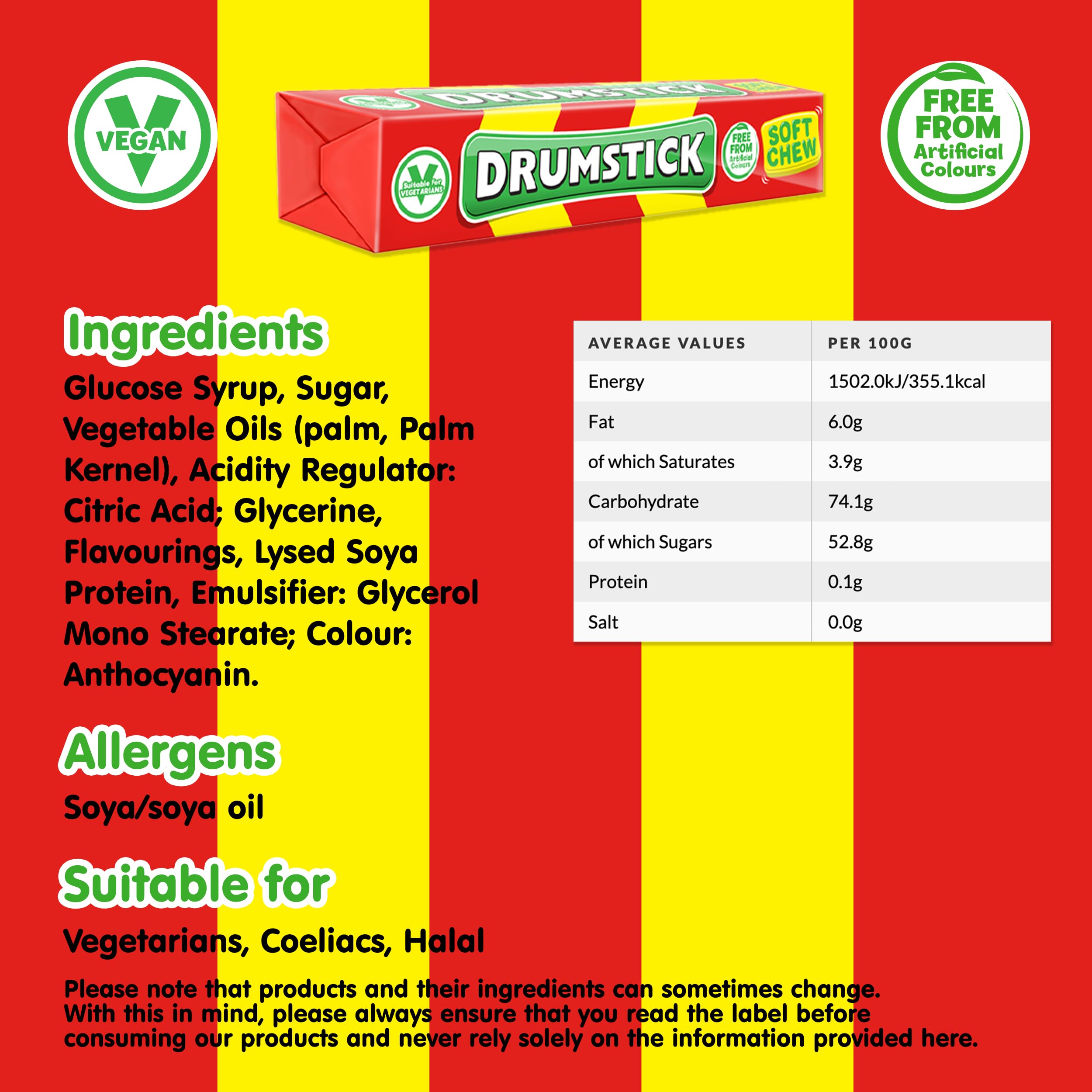 Swizzels Original Drumstick Soft Chew Sweets, Raspberry and Milk Flavour, 36-Pack 3