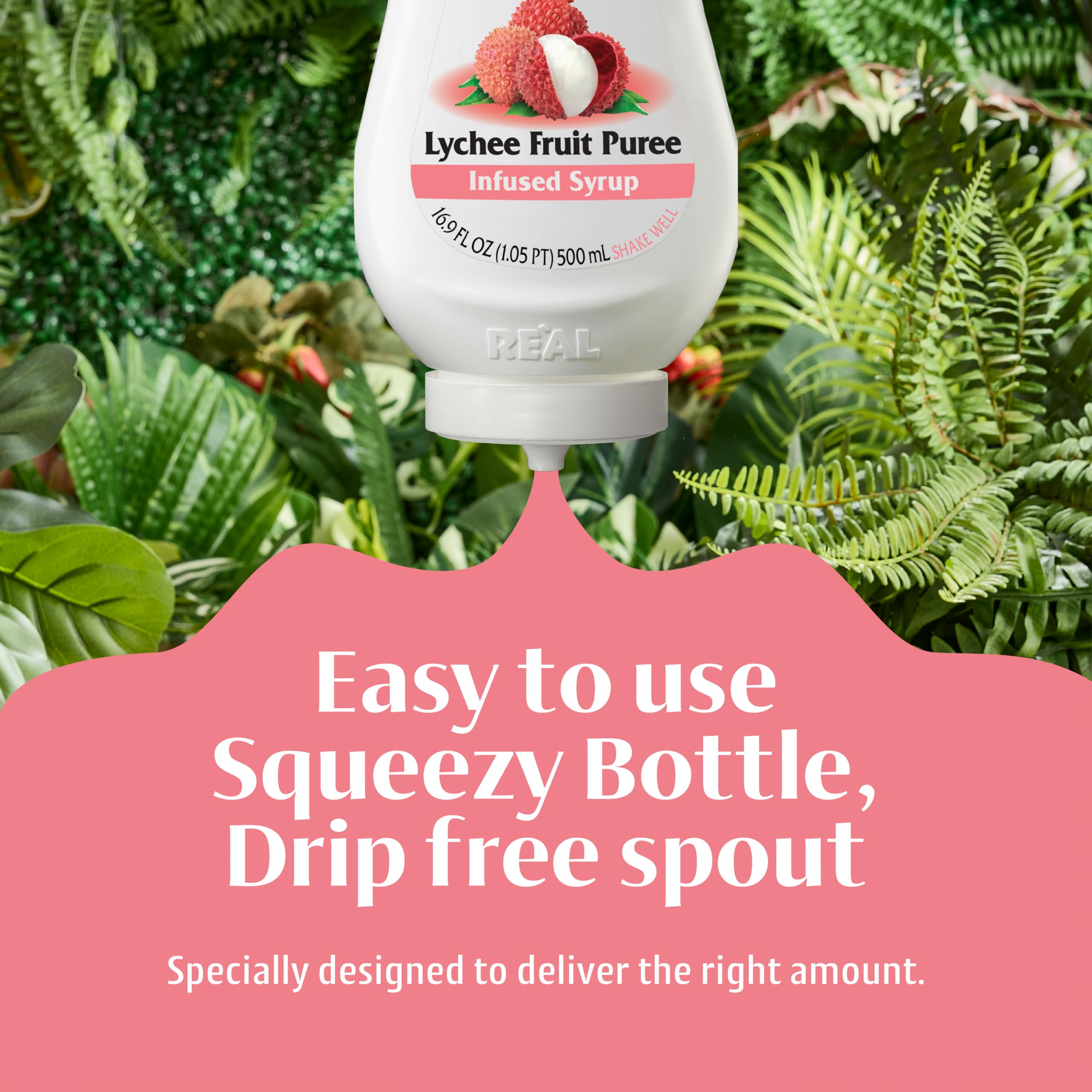 Reàl Infused Exotics Lychee Puree Infused Fruit Syrup - 40% Real Lychee | 500 ml Squeezy Bottle 4